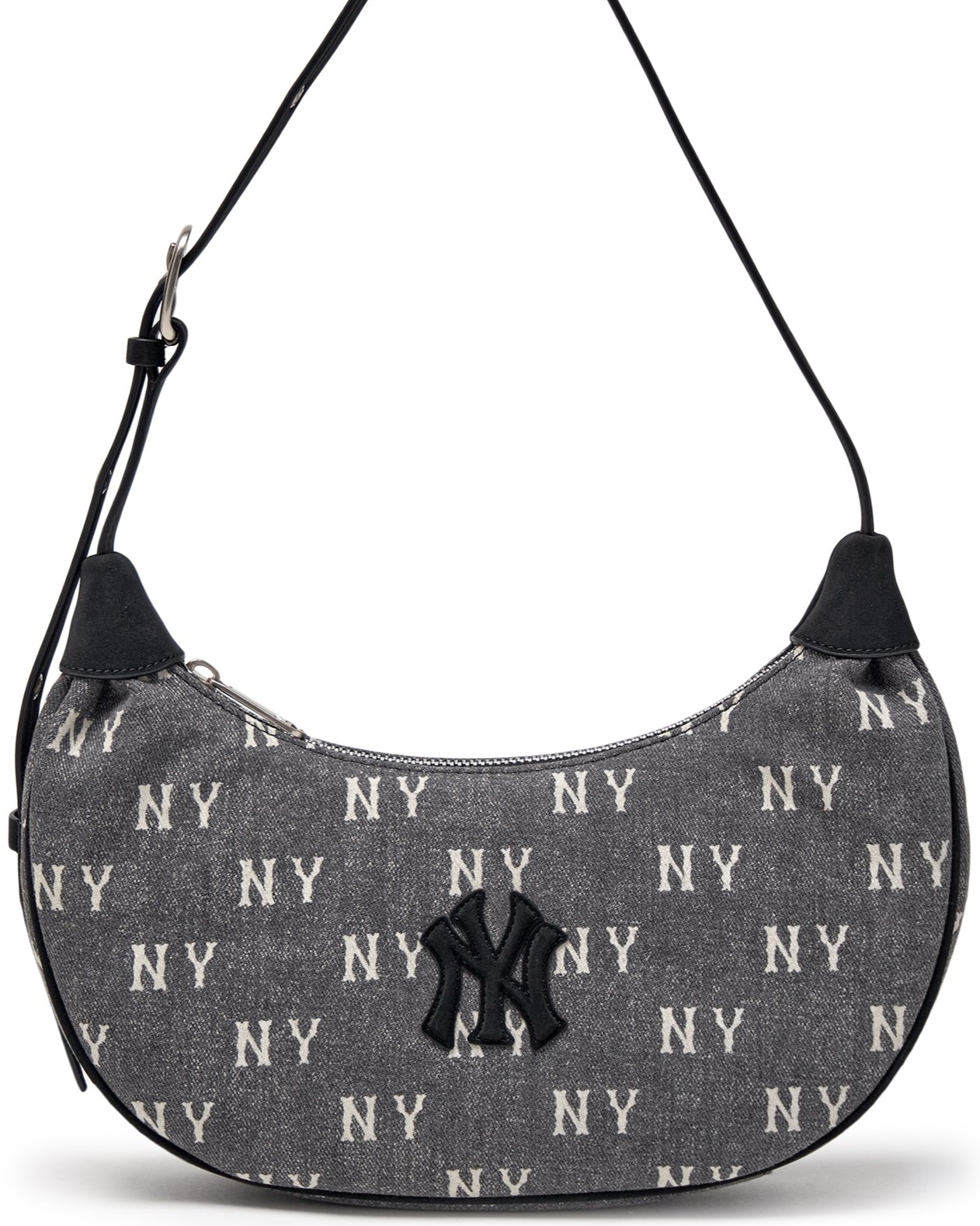 Túi kẹp nách nữ MLB Classic Monogram Vintage Denim Hobo Bag New York Yankees Grey 3ABQMV55N-50CGS 1
