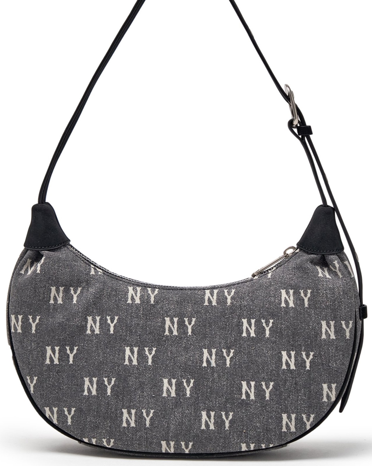Túi kẹp nách nữ MLB Classic Monogram Vintage Denim Hobo Bag New York Yankees Grey 3ABQMV55N-50CGS 4