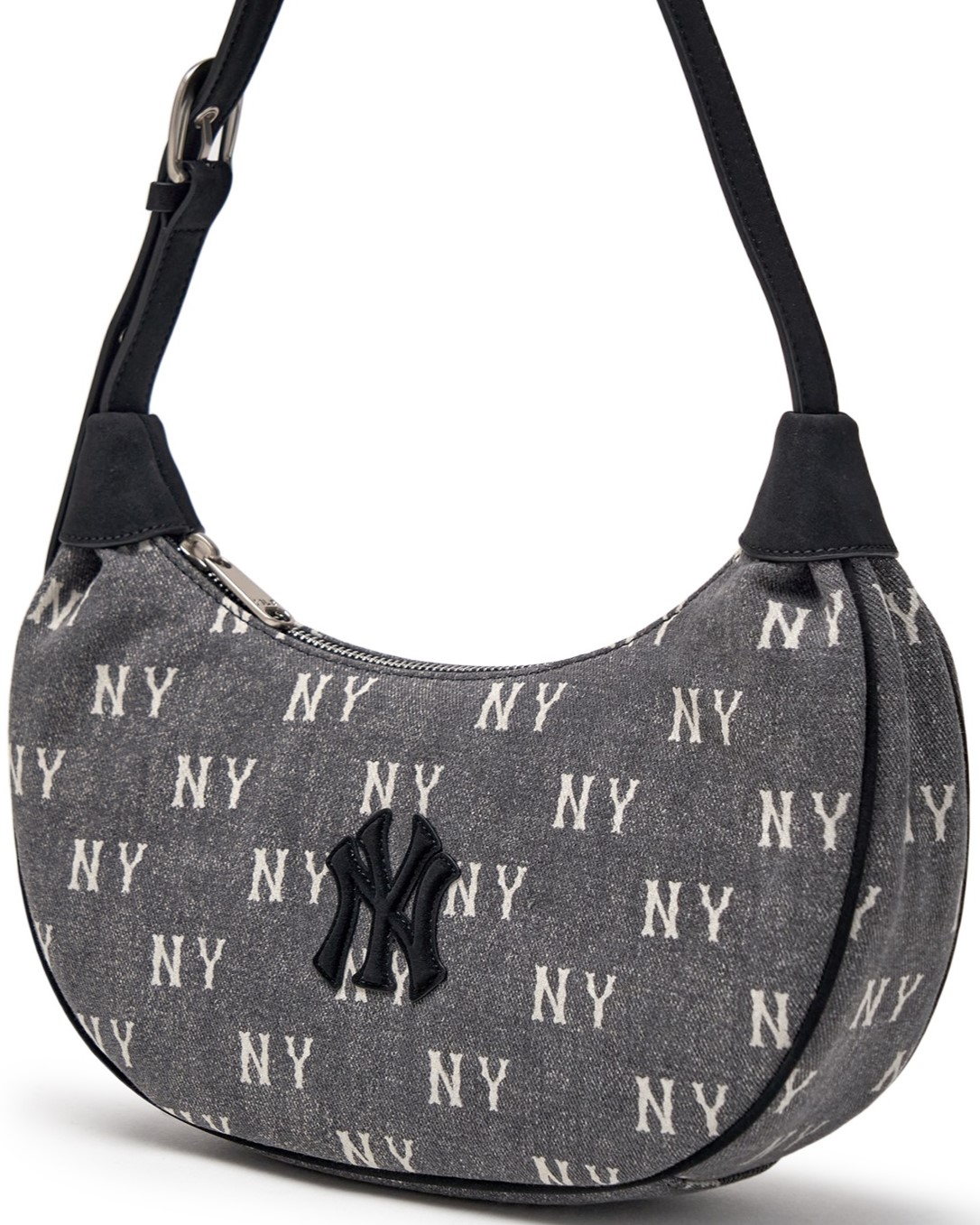 Túi kẹp nách nữ MLB Classic Monogram Vintage Denim Hobo Bag New York Yankees Grey 3ABQMV55N-50CGS 6