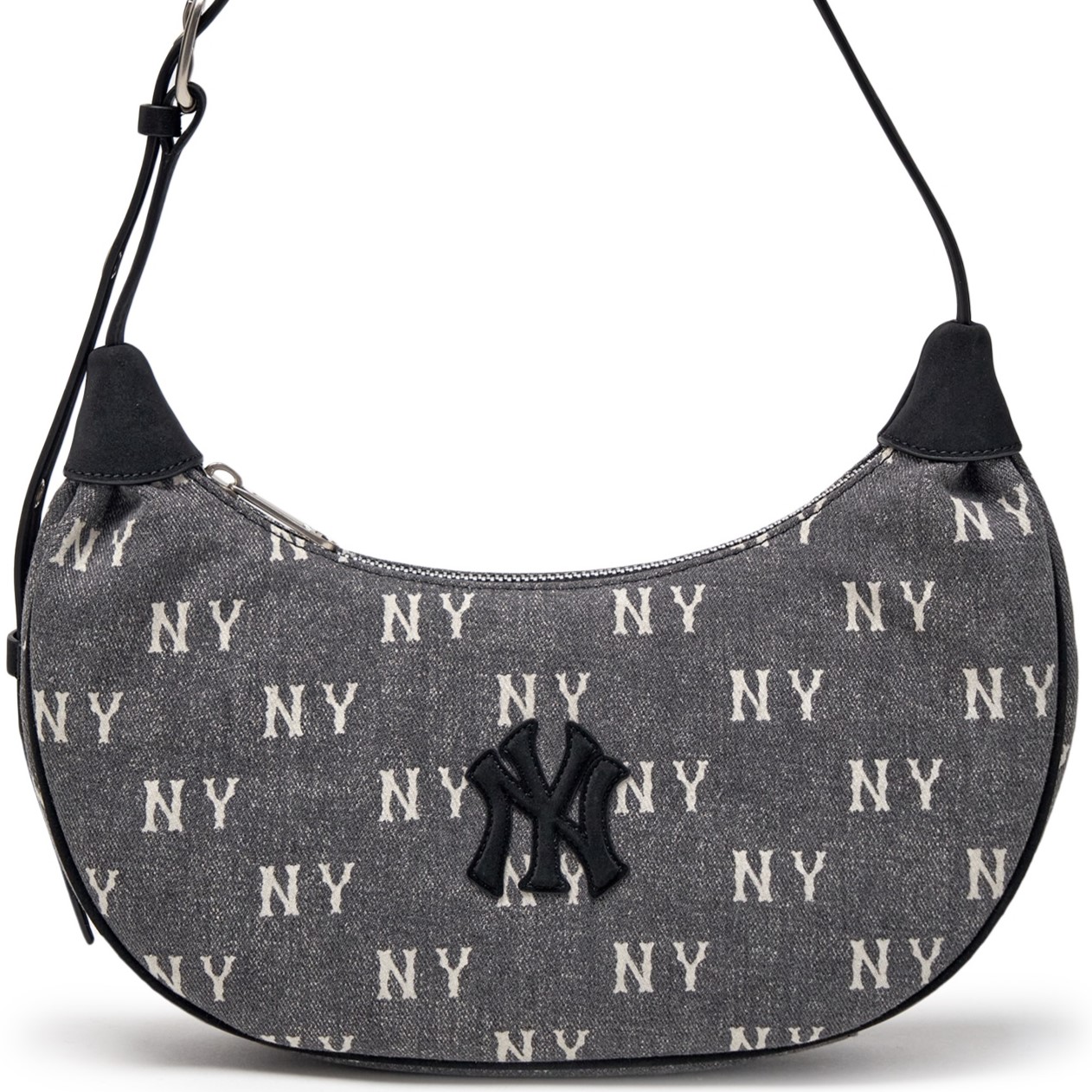 Túi kẹp nách nữ MLB Classic Monogram Vintage Denim Hobo Bag New York Yankees Grey 3ABQMV55N-50CGS 8