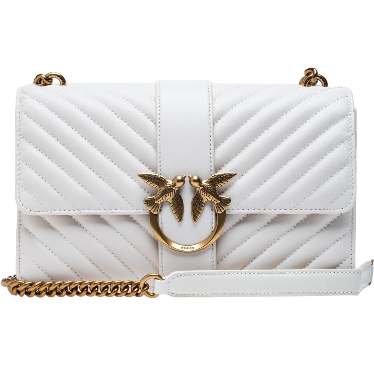 Túi đeo chéo nữ Pinko Classic Love Bag One Chevron White 2