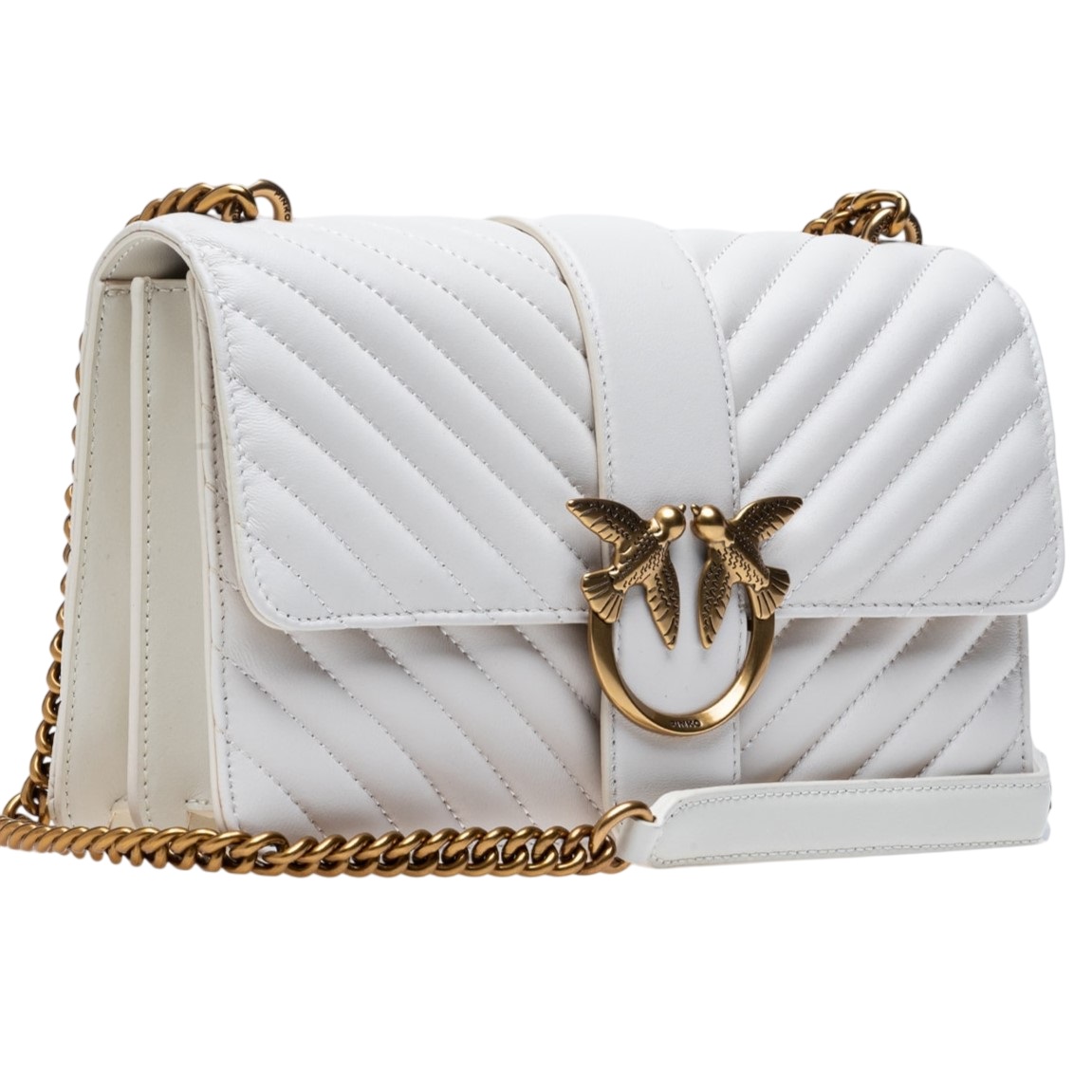 Túi đeo chéo nữ Pinko Classic Love Bag One Chevron White 3
