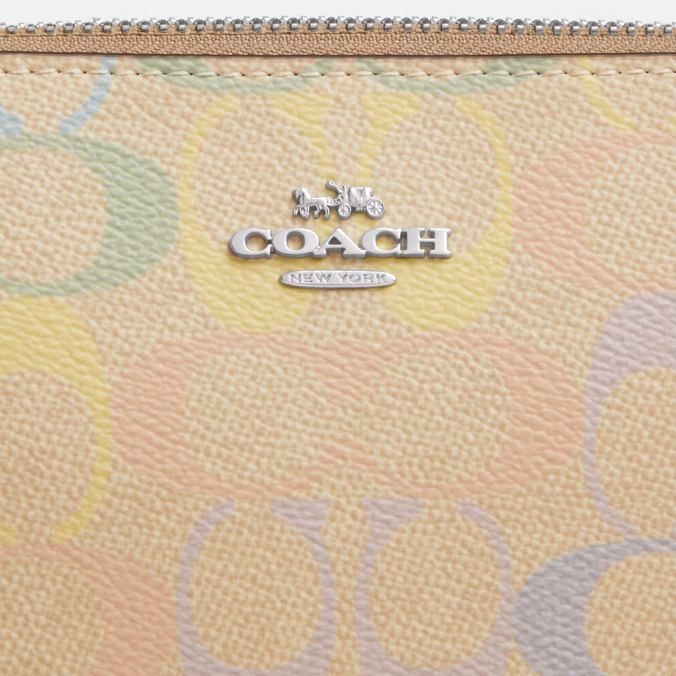Túi kẹp nách Coach Nolita 19 In Rainbow Signature Canvas Sand Multi CDC38 1