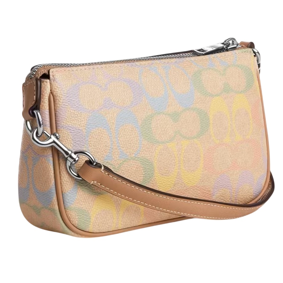 Túi kẹp nách Coach Nolita 19 In Rainbow Signature Canvas Sand Multi CDC38 2
