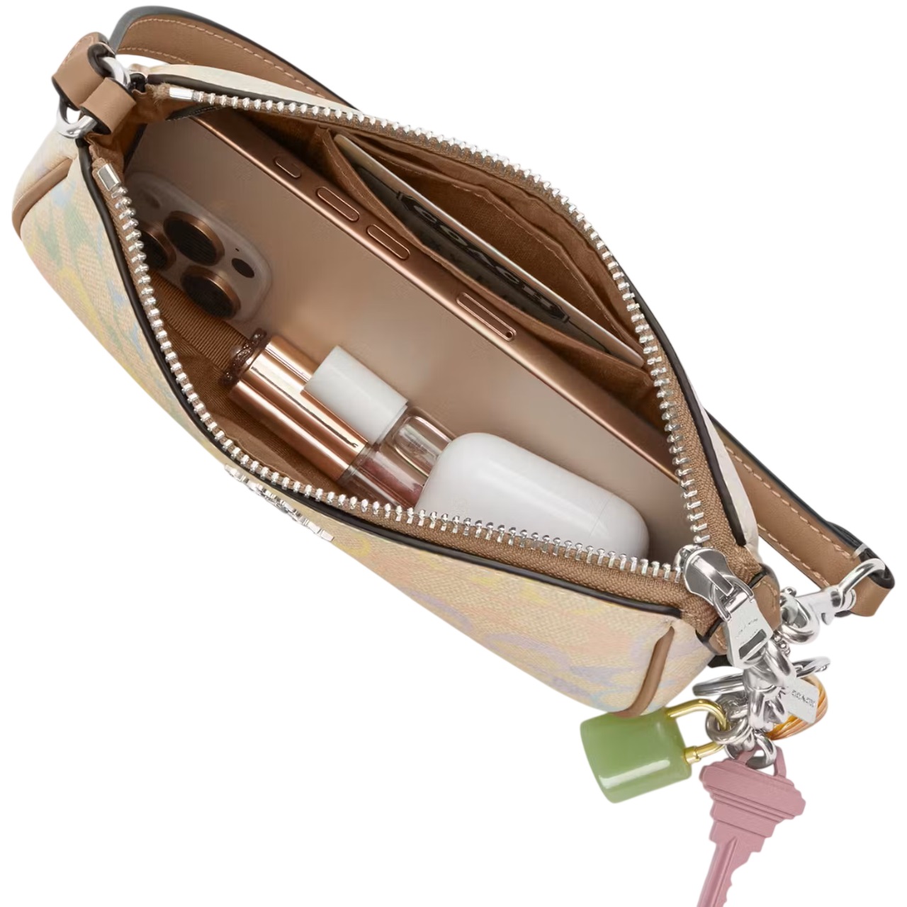 Túi kẹp nách Coach Nolita 19 In Rainbow Signature Canvas Sand Multi CDC38 5
