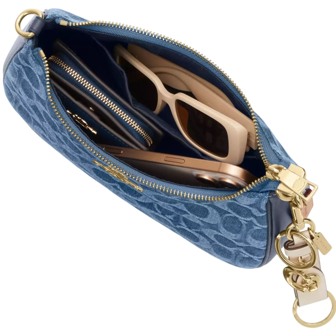Túi đeo chéo Coach Teri Shoulder Bag In Signature Denim Indigo CDQ56 1