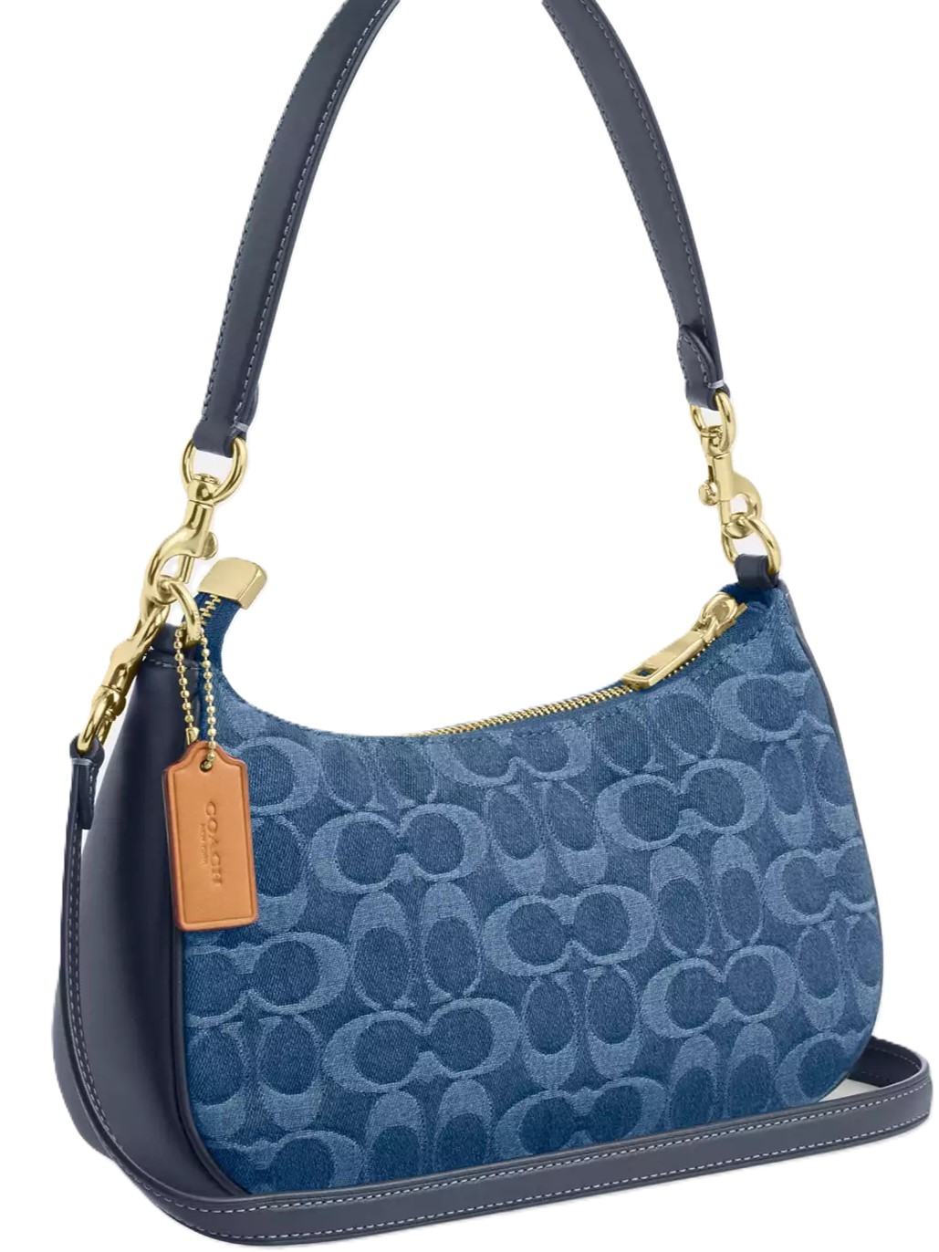 Túi đeo chéo Coach Teri Shoulder Bag In Signature Denim Indigo CDQ56 4