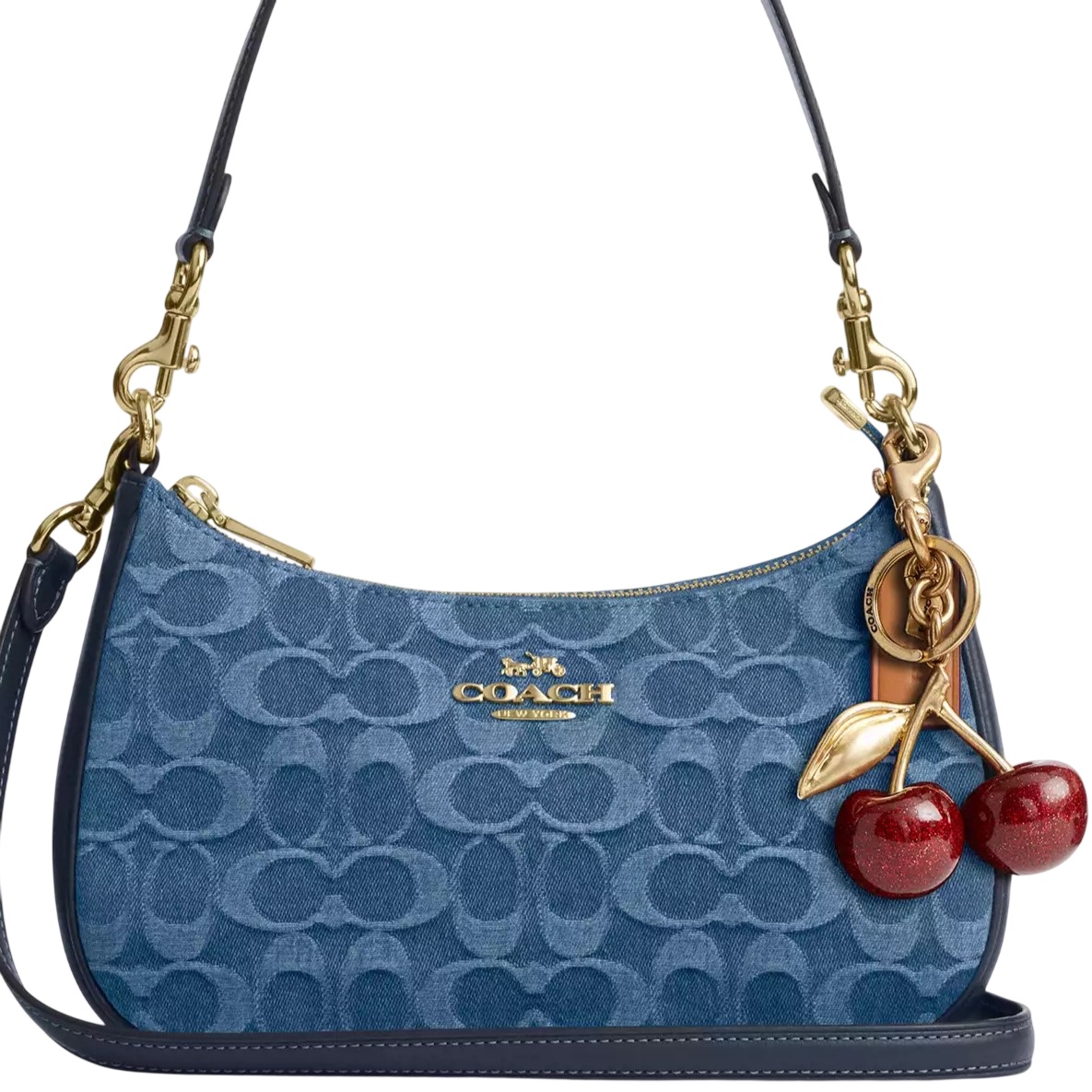 Túi đeo chéo Coach Teri Shoulder Bag In Signature Denim Indigo CDQ56 6
