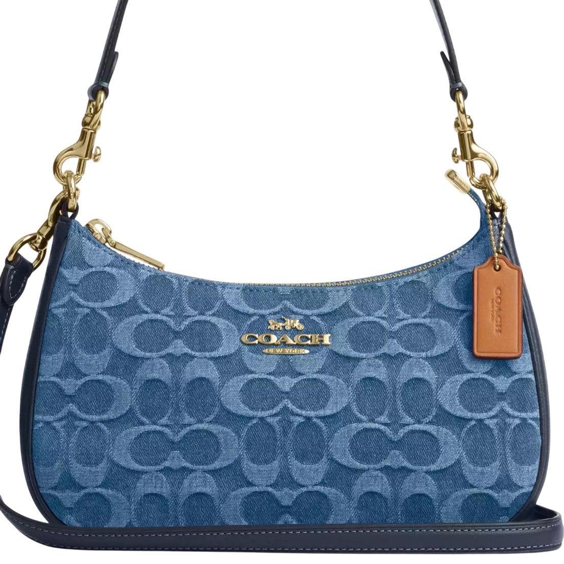 Túi đeo chéo Coach Teri Shoulder Bag In Signature Denim Indigo CDQ56 8