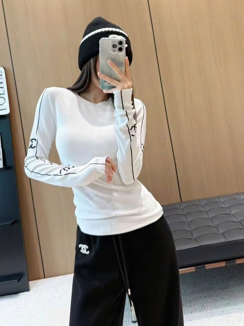 Áo thun nữ Chanel ôm tay dài cổ tròn 5