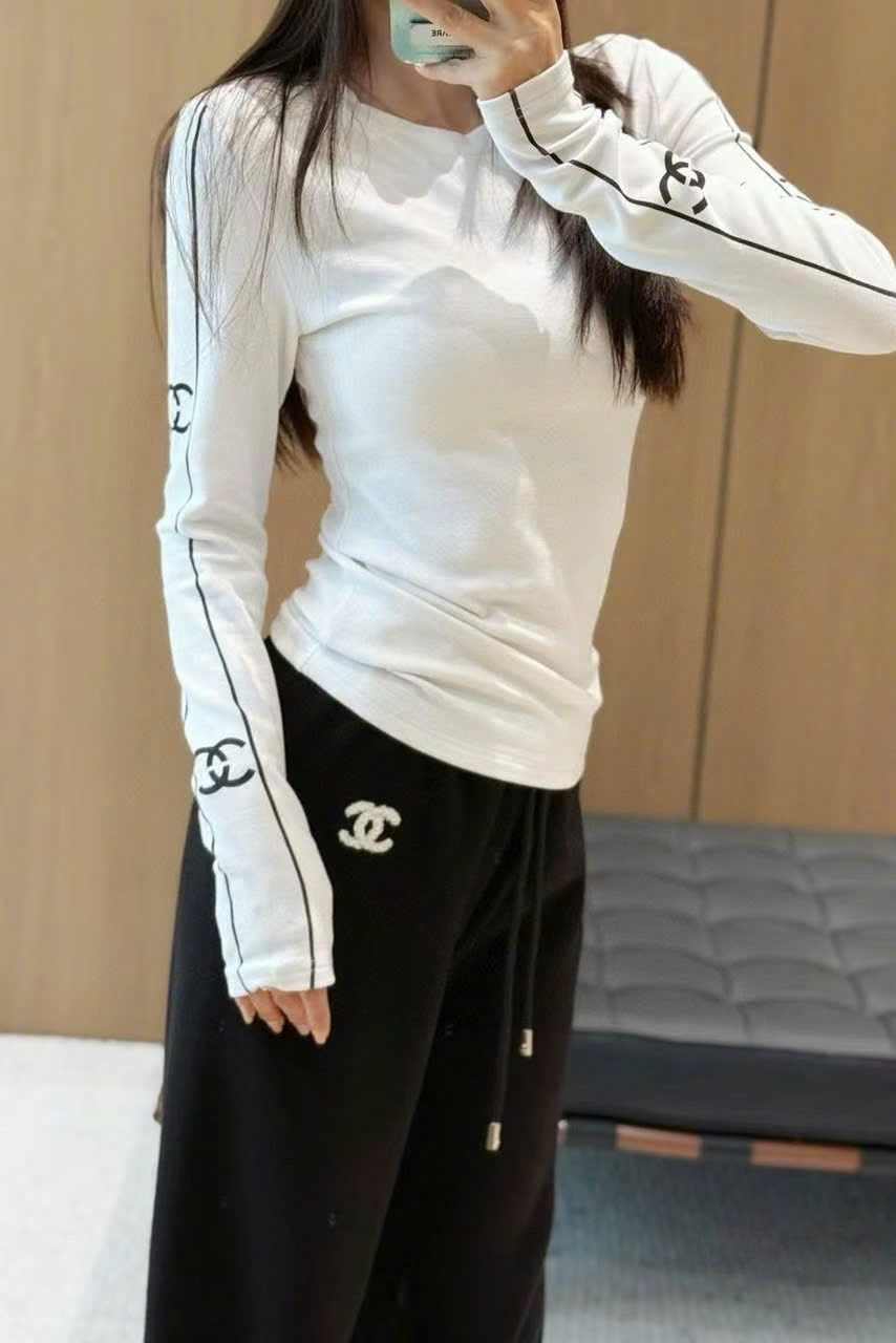 Áo thun nữ Chanel ôm tay dài cổ tròn 10