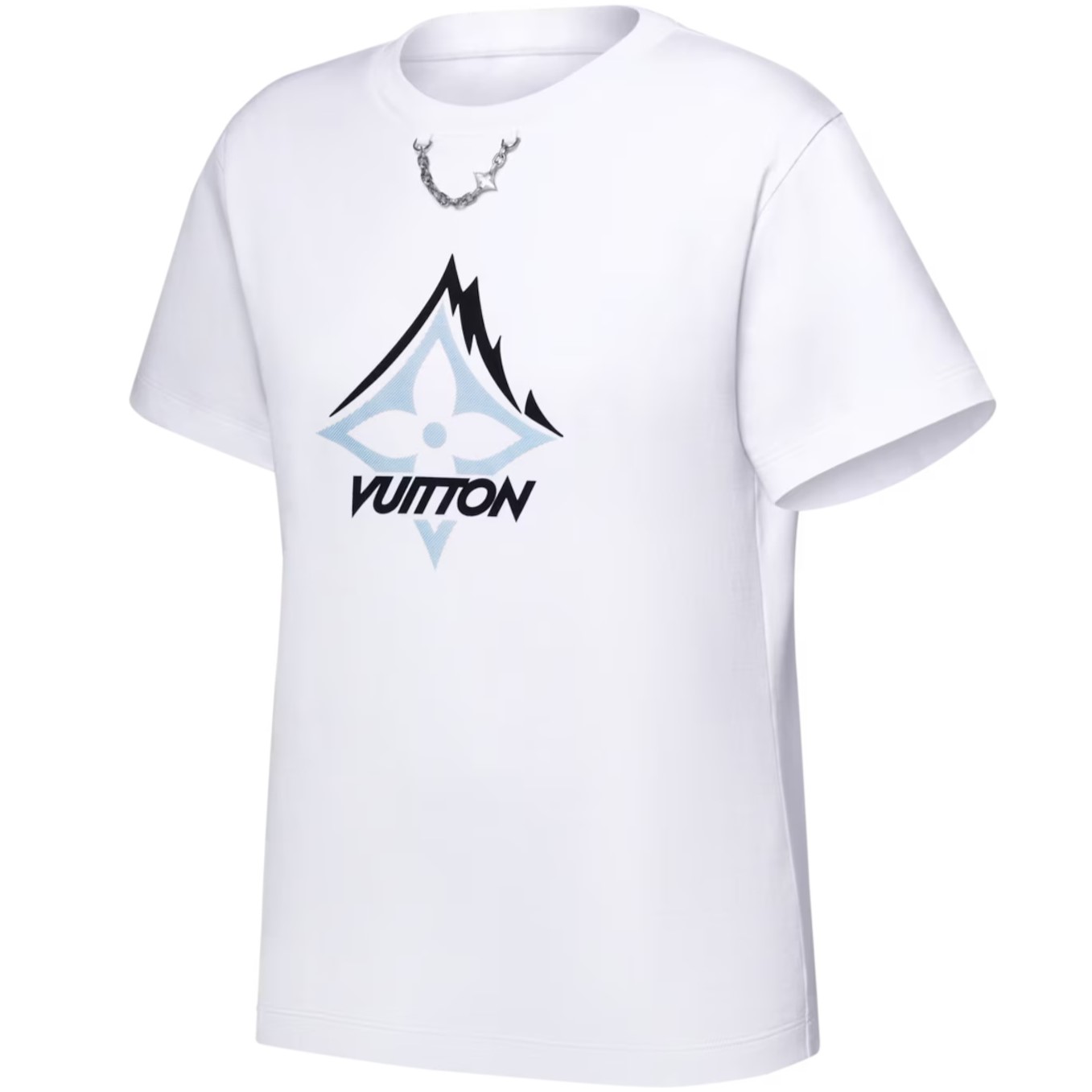 Áo thun trắng tay ngắn nữ LV Louis Vuitton Ski Mountain Signature T-Shirt 8