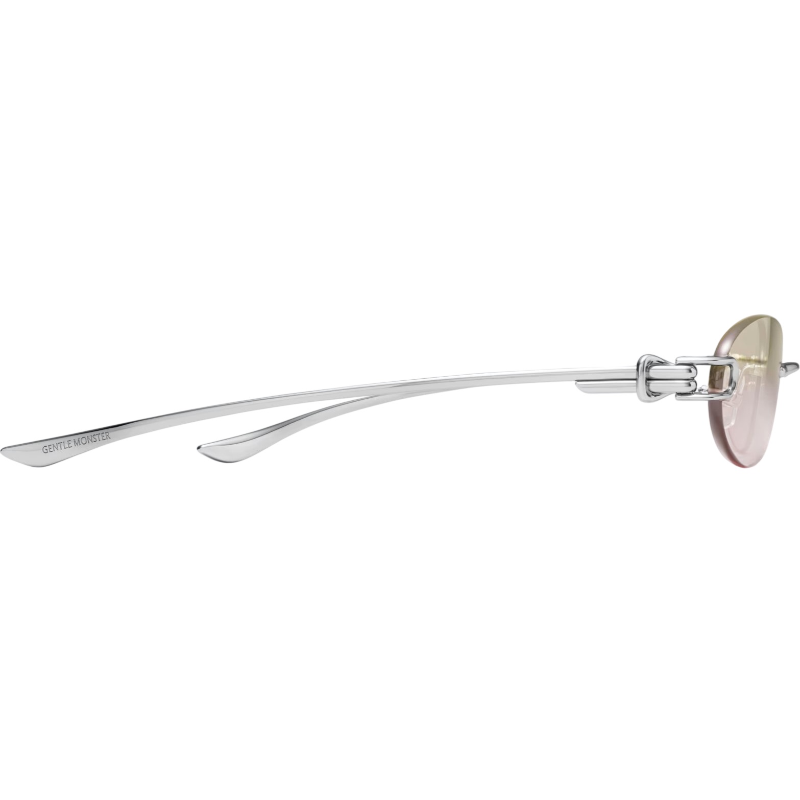 Kính mát Gentle Monster Musubi 02(BRG) Brown Lenses Oval Sunglasses in Glossy Silver Metal 4