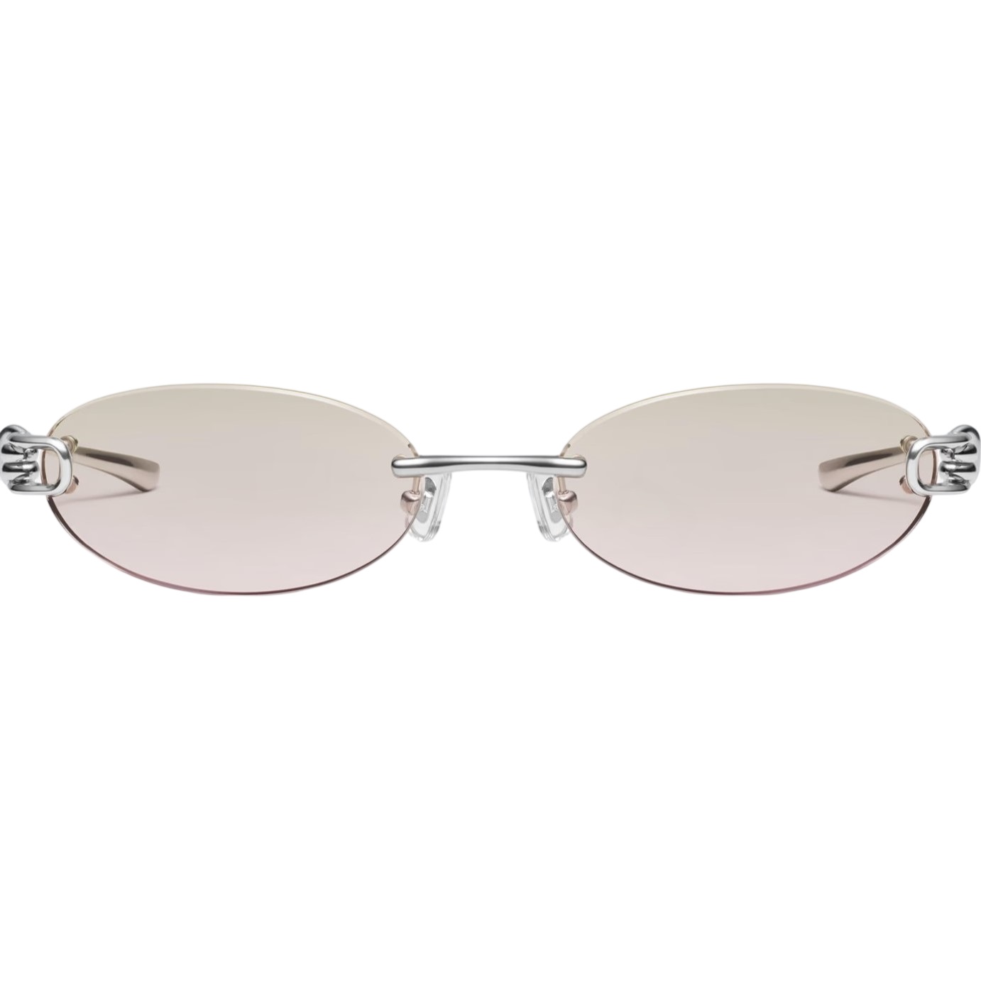Kính mát Gentle Monster Musubi 02(BRG) Brown Lenses Oval Sunglasses in Glossy Silver Metal 5