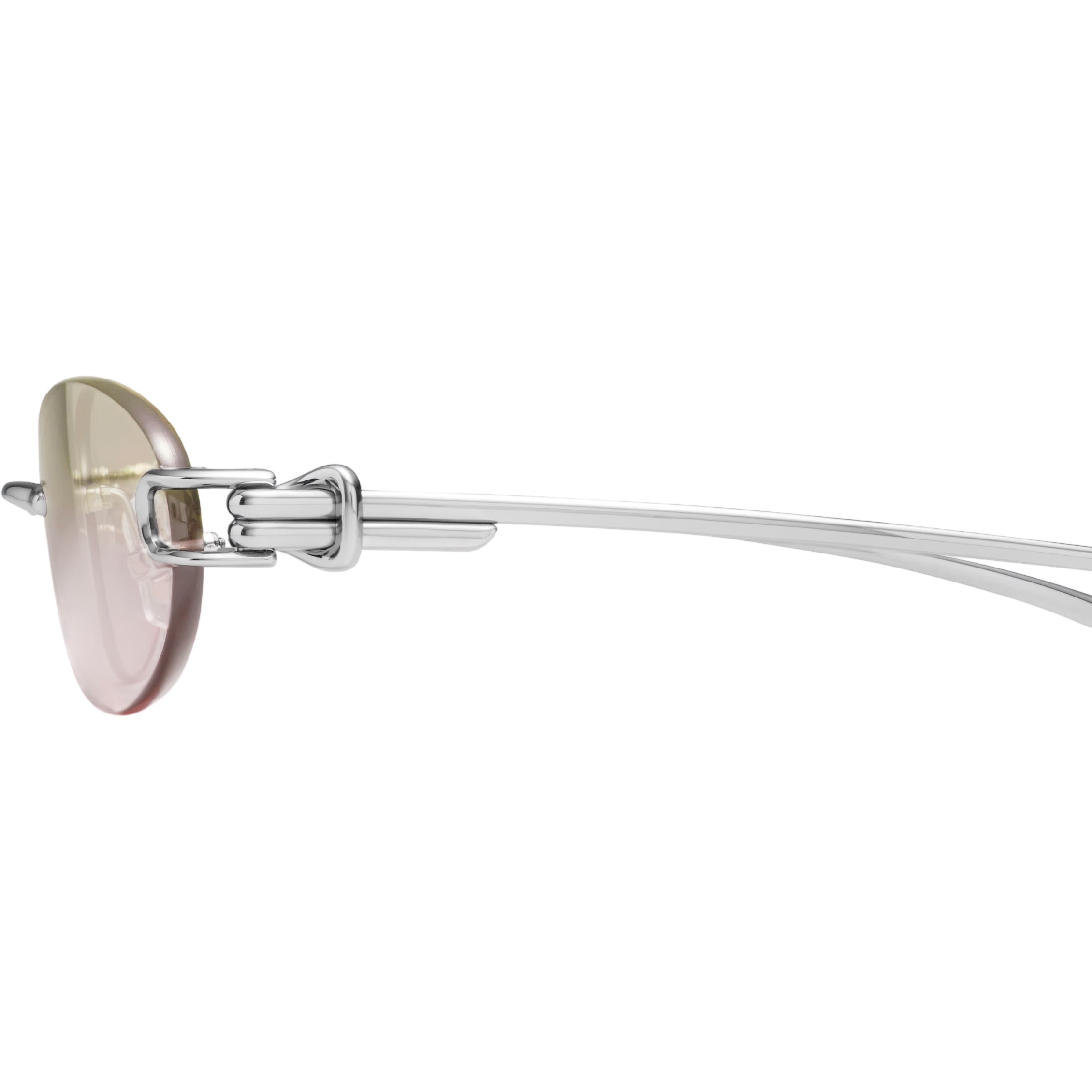Kính mát Gentle Monster Musubi 02(BRG) Brown Lenses Oval Sunglasses in Glossy Silver Metal 6