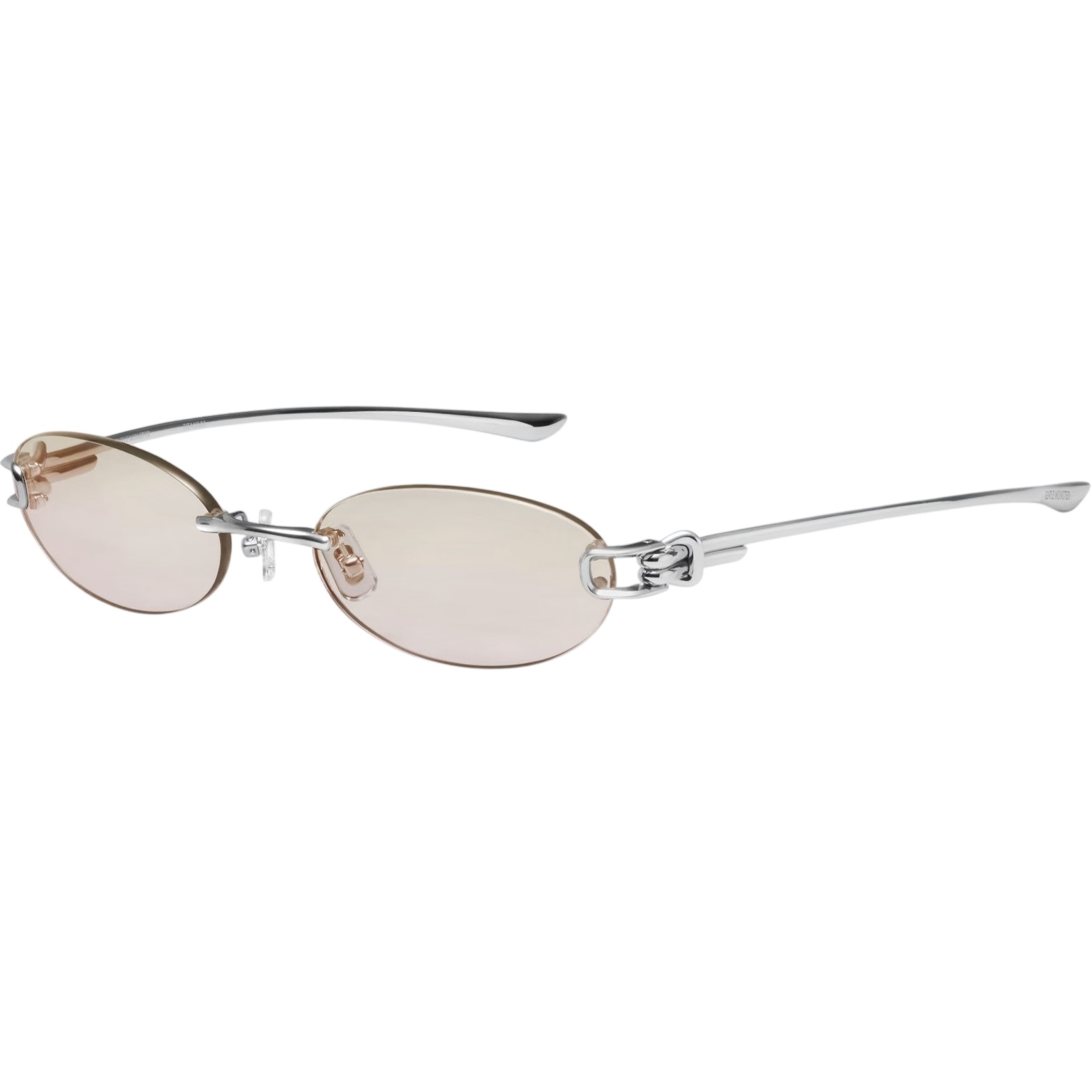 Kính mát Gentle Monster Musubi 02(BRG) Brown Lenses Oval Sunglasses in Glossy Silver Metal 3
