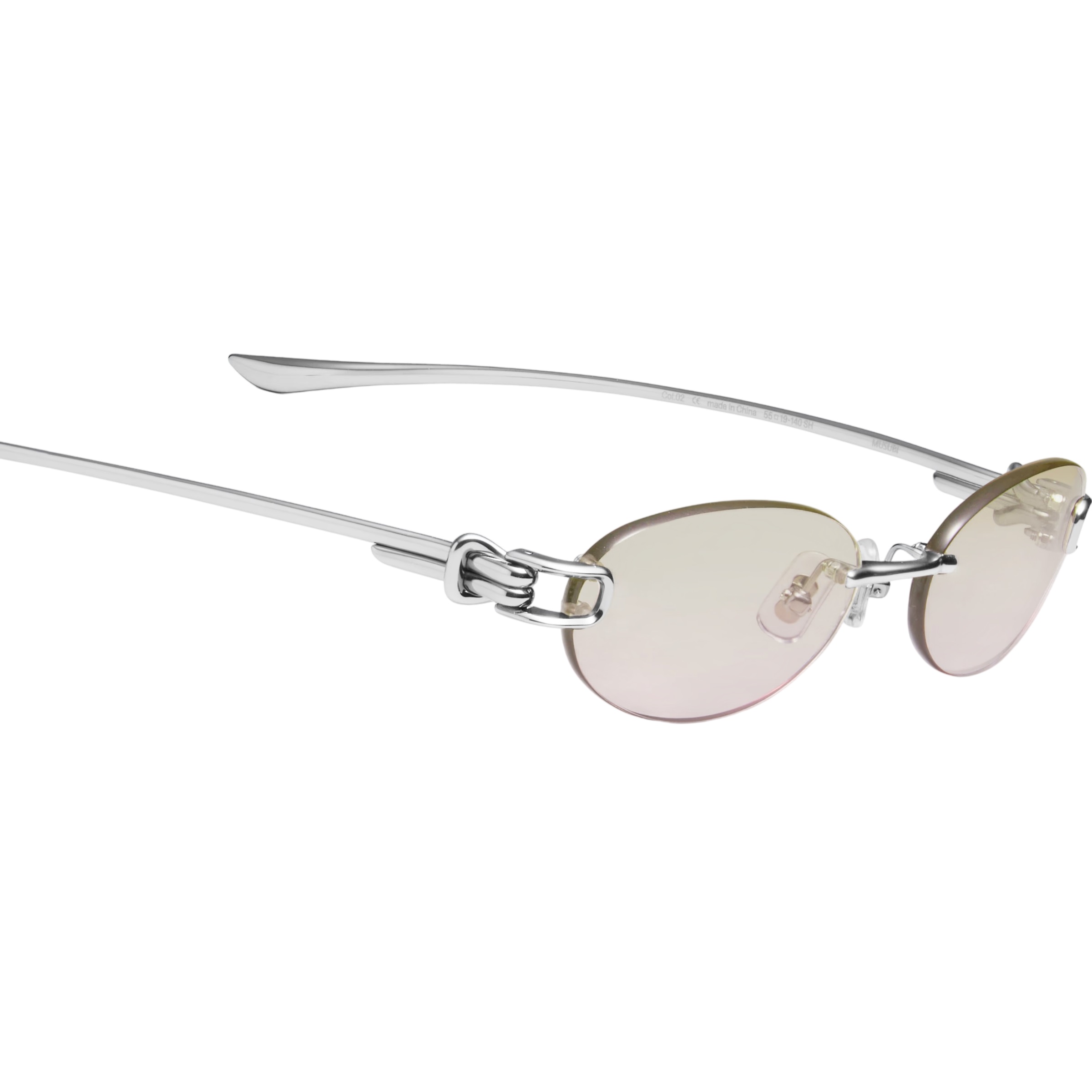 Kính mát Gentle Monster Musubi 02(BRG) Brown Lenses Oval Sunglasses in Glossy Silver Metal 2