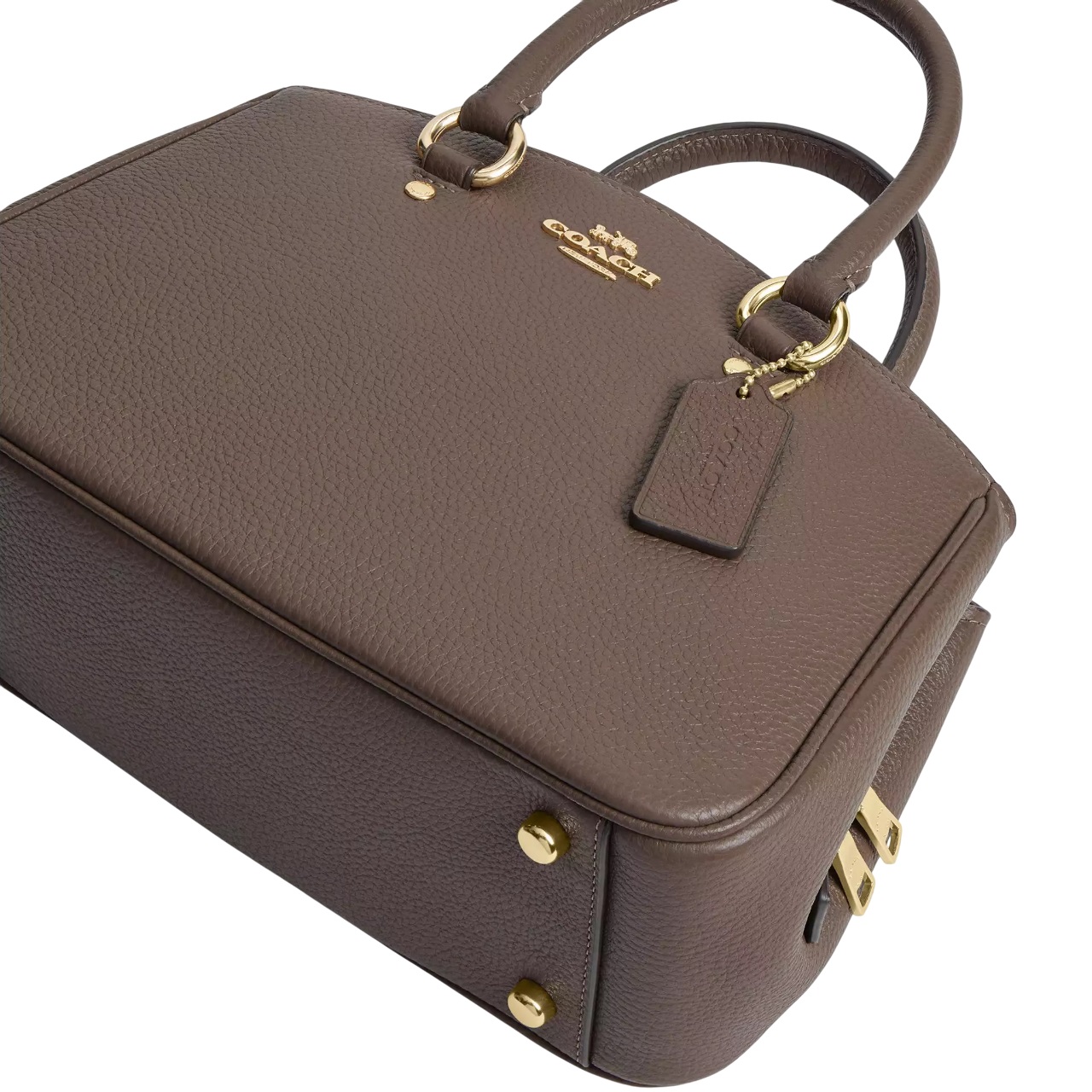 Túi xách Coach nữ Savannah Small Carryall Bag Pebbled Leather Dark Stone CAL54 1