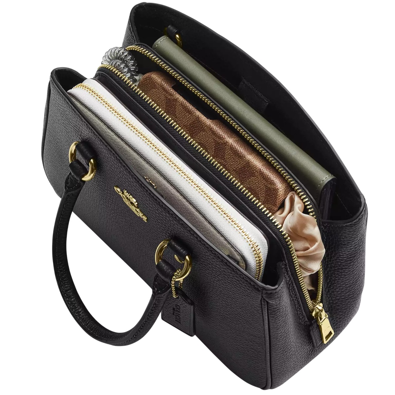 Túi xách Coach nữ Savannah Small Carryall Bag Pebbled Leather Dark Stone CAL54 2