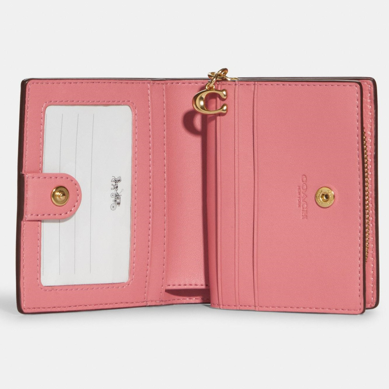 VÍ NGẮN COACH SMALL WALLET PEBBLE LEATHER SNAP WALLET 2