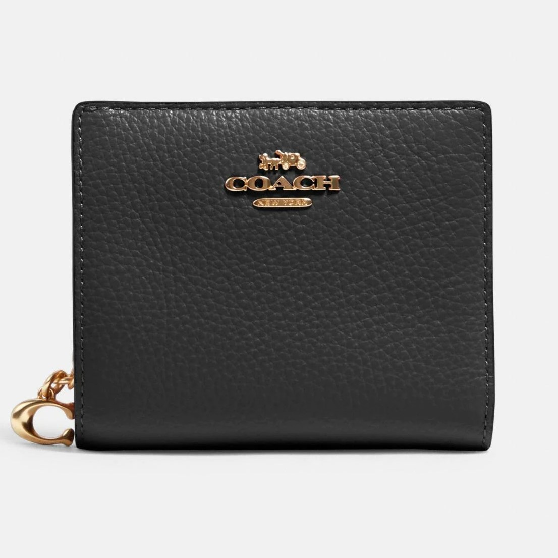 VÍ NGẮN COACH SMALL WALLET PEBBLE LEATHER SNAP WALLET 5