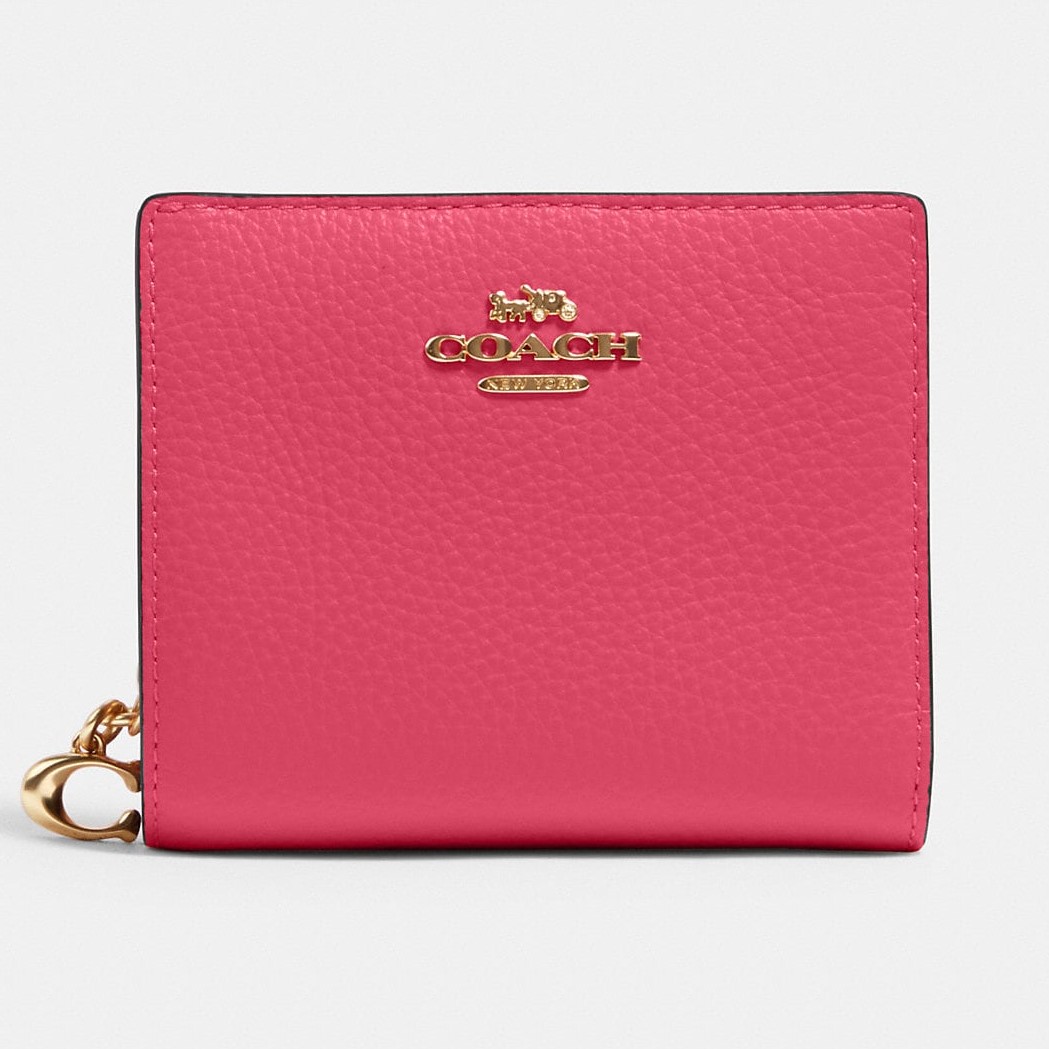 VÍ NGẮN COACH SMALL WALLET PEBBLE LEATHER SNAP WALLET 8