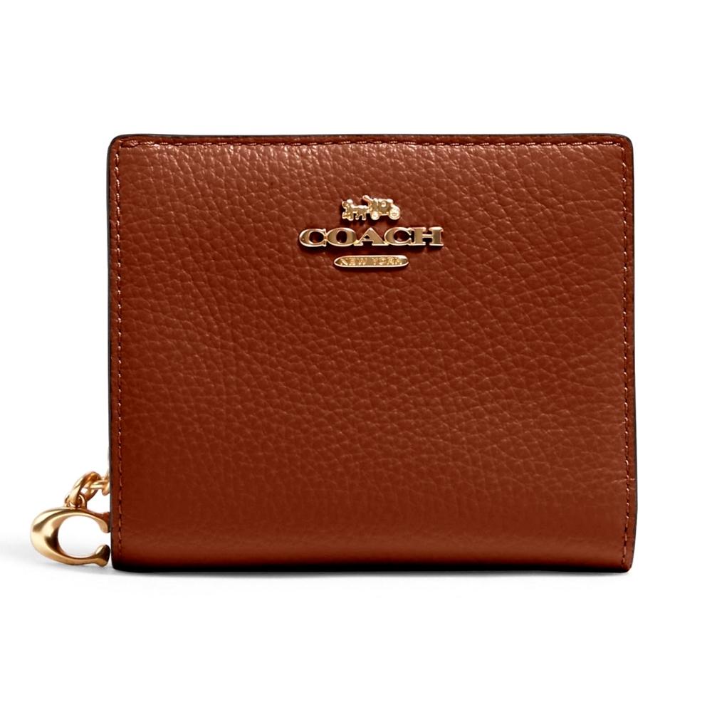 VÍ NGẮN COACH SMALL WALLET PEBBLE LEATHER SNAP WALLET 12