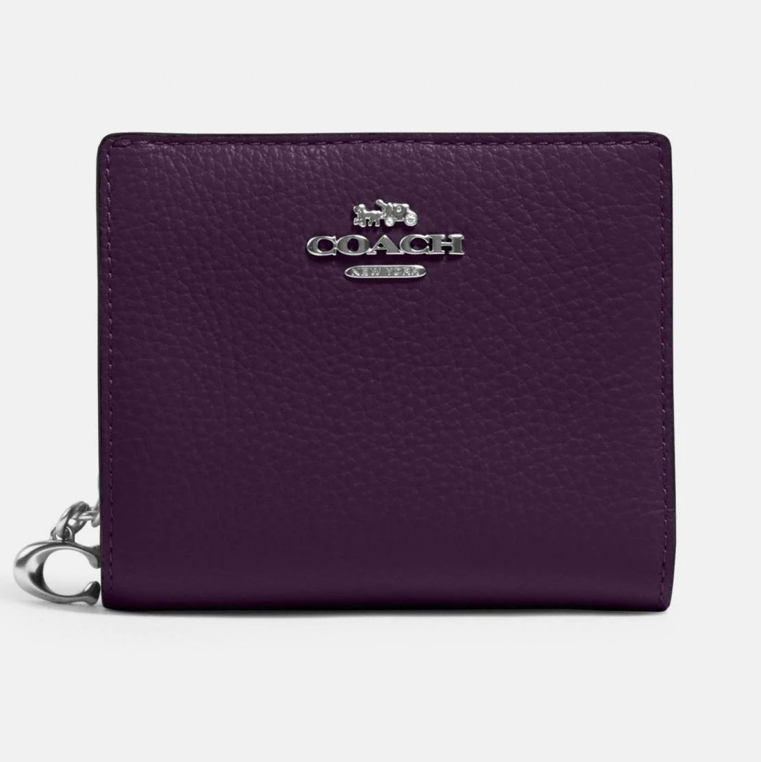VÍ NGẮN COACH SMALL WALLET PEBBLE LEATHER SNAP WALLET 19