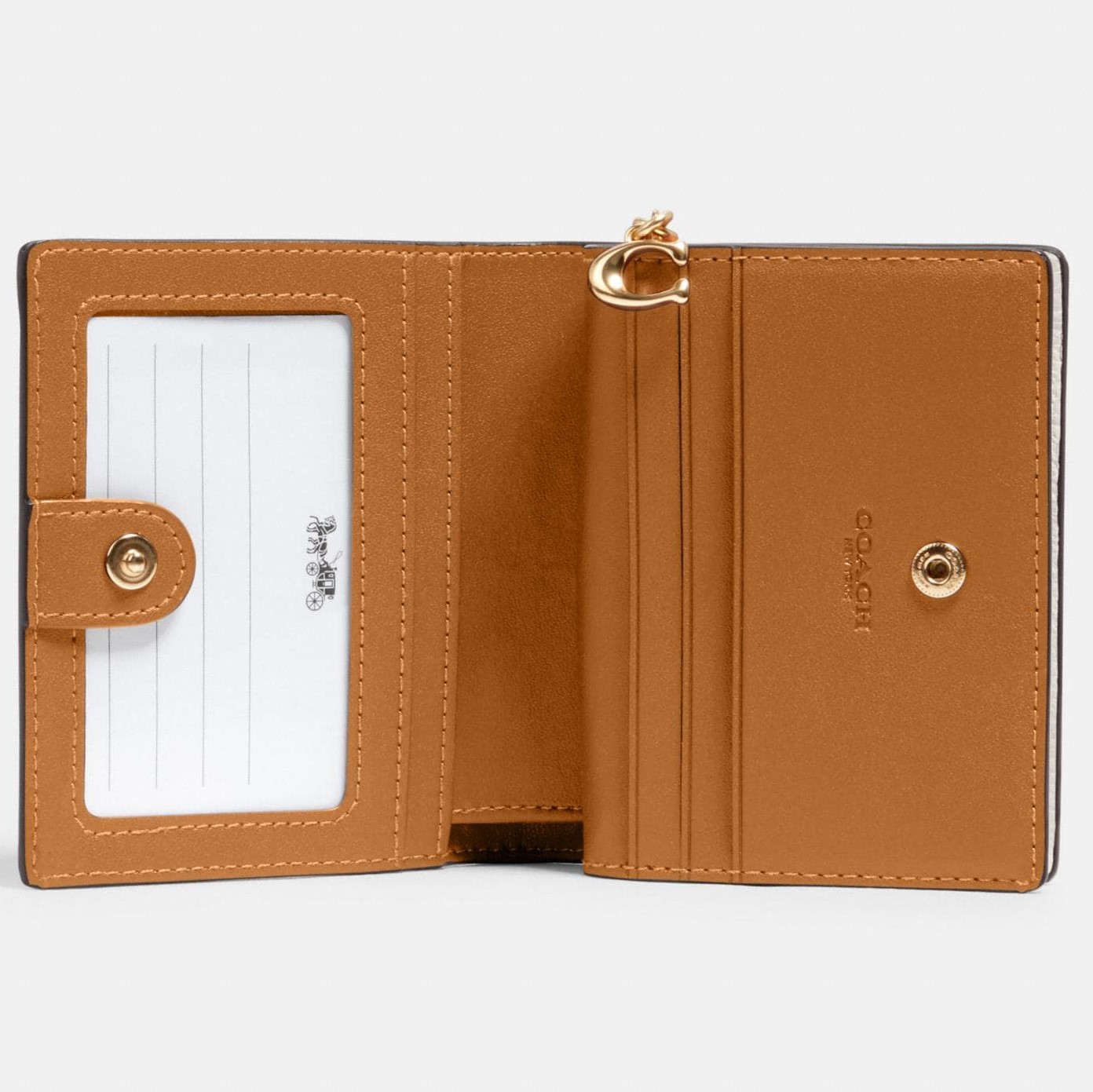 VÍ NGẮN COACH SMALL WALLET PEBBLE LEATHER SNAP WALLET 24