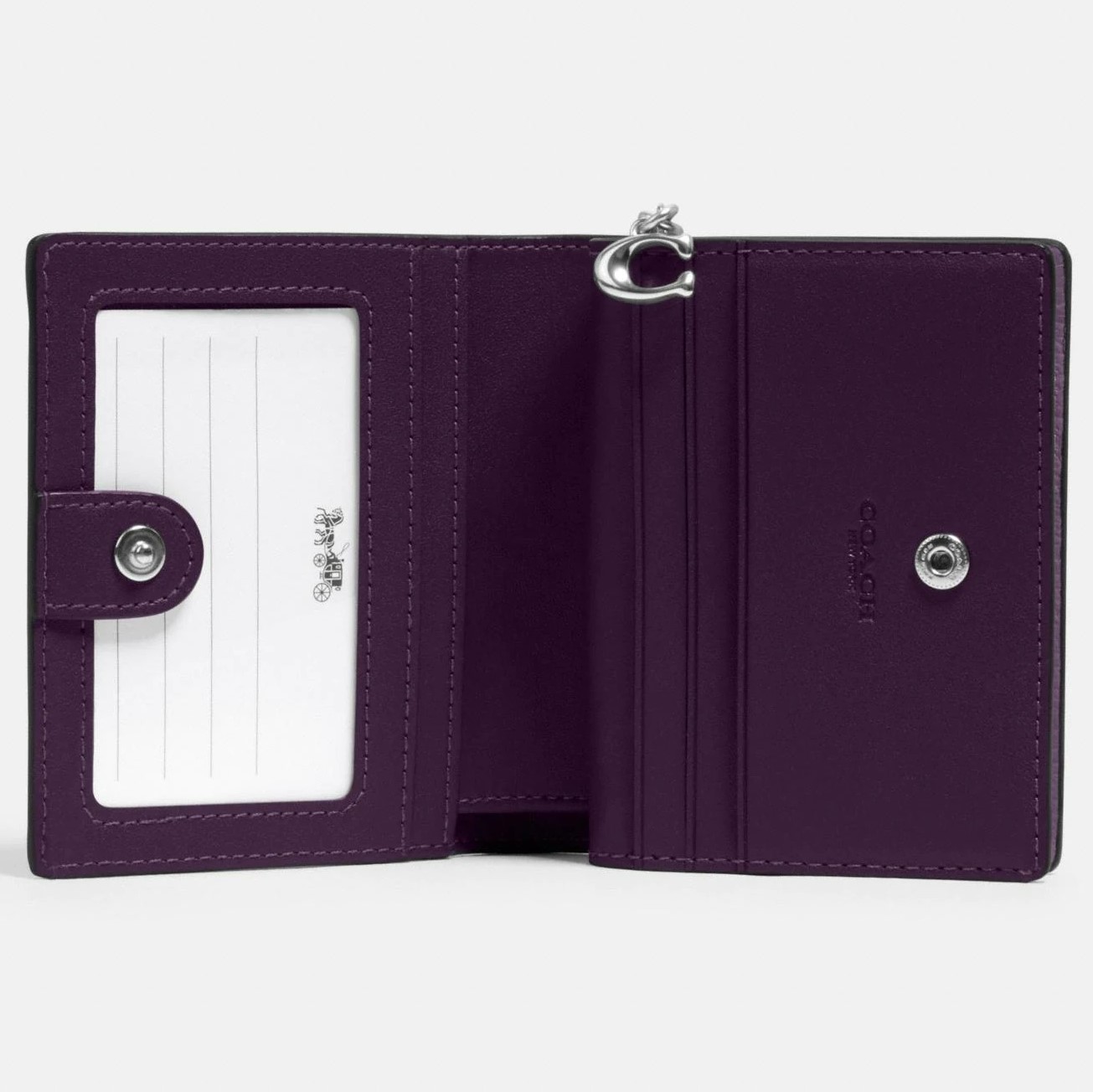 VÍ NGẮN COACH SMALL WALLET PEBBLE LEATHER SNAP WALLET 23