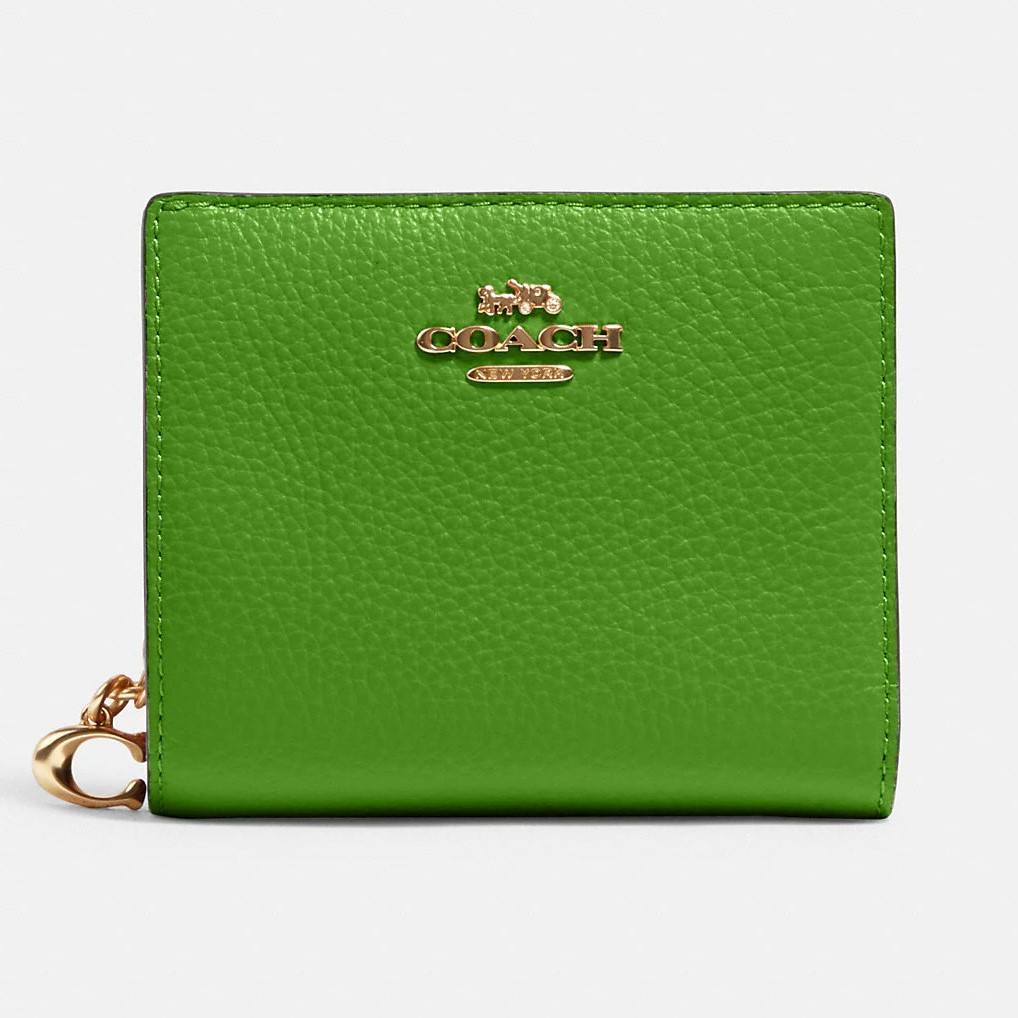 VÍ NGẮN COACH SMALL WALLET PEBBLE LEATHER SNAP WALLET 28