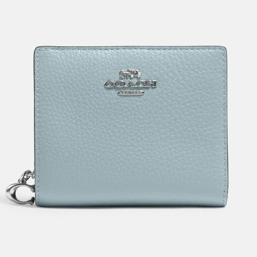 VÍ NGẮN COACH SMALL WALLET PEBBLE LEATHER SNAP WALLET 30