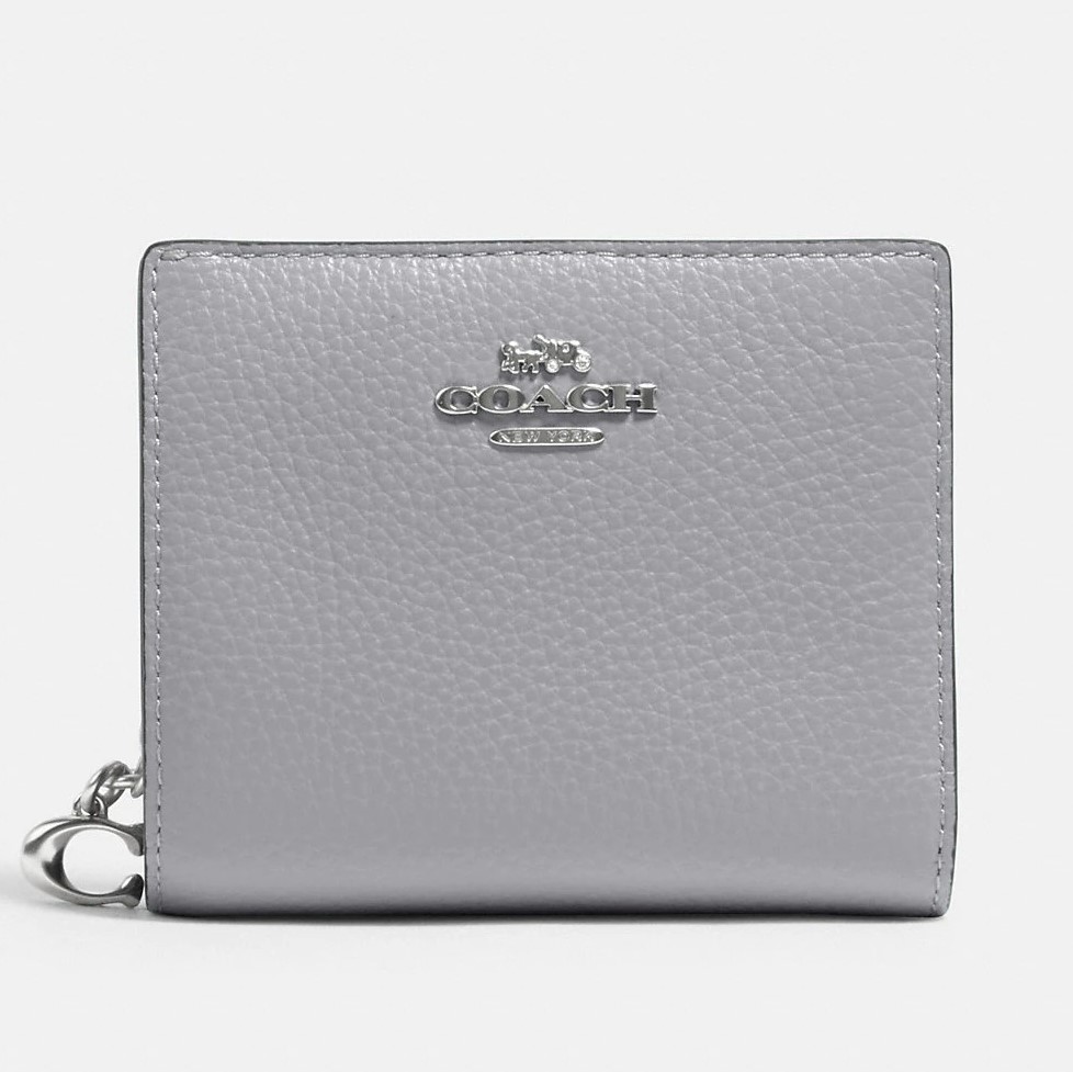 VÍ NGẮN COACH SMALL WALLET PEBBLE LEATHER SNAP WALLET 14