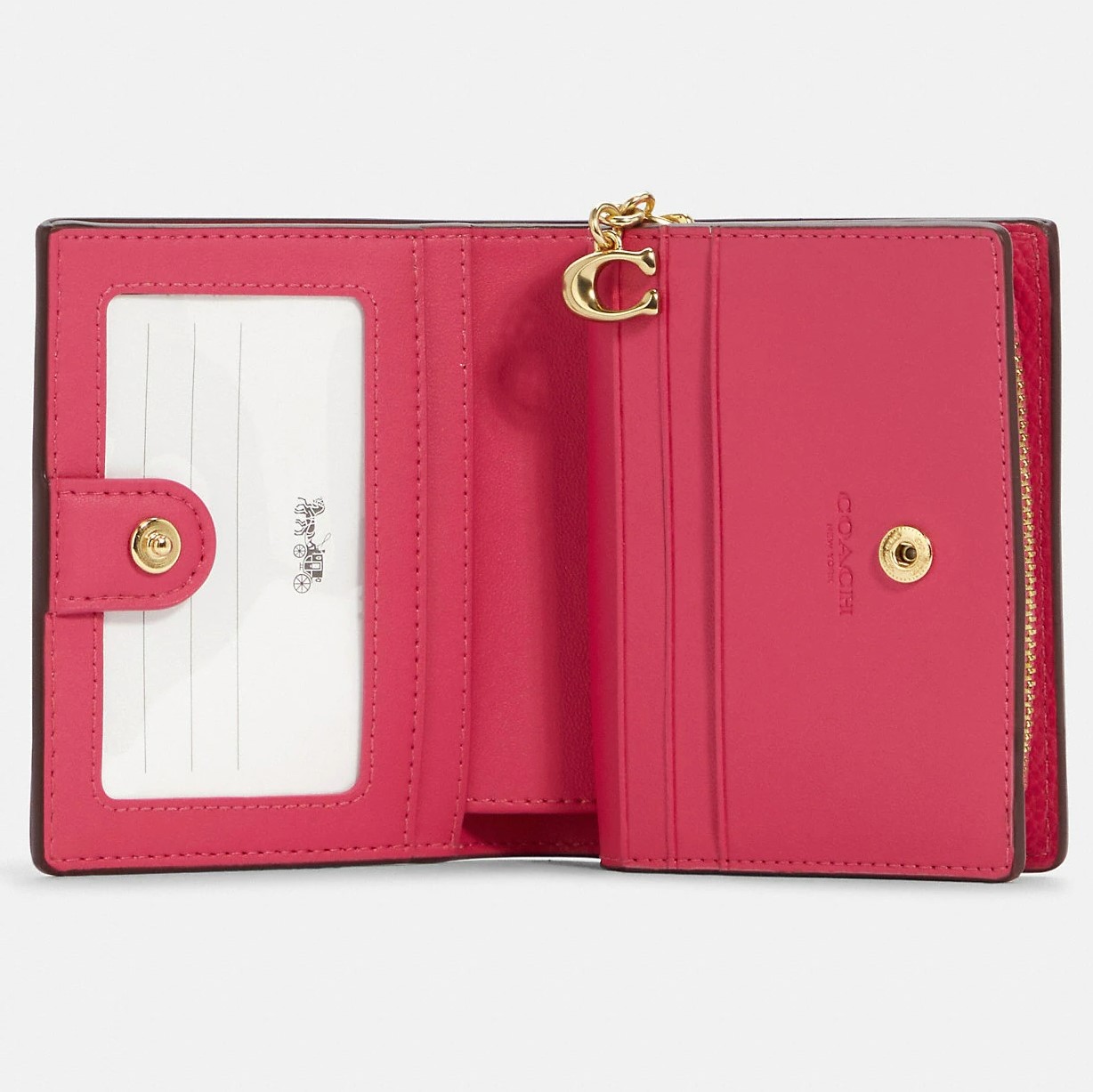 VÍ NGẮN COACH SMALL WALLET PEBBLE LEATHER SNAP WALLET 16
