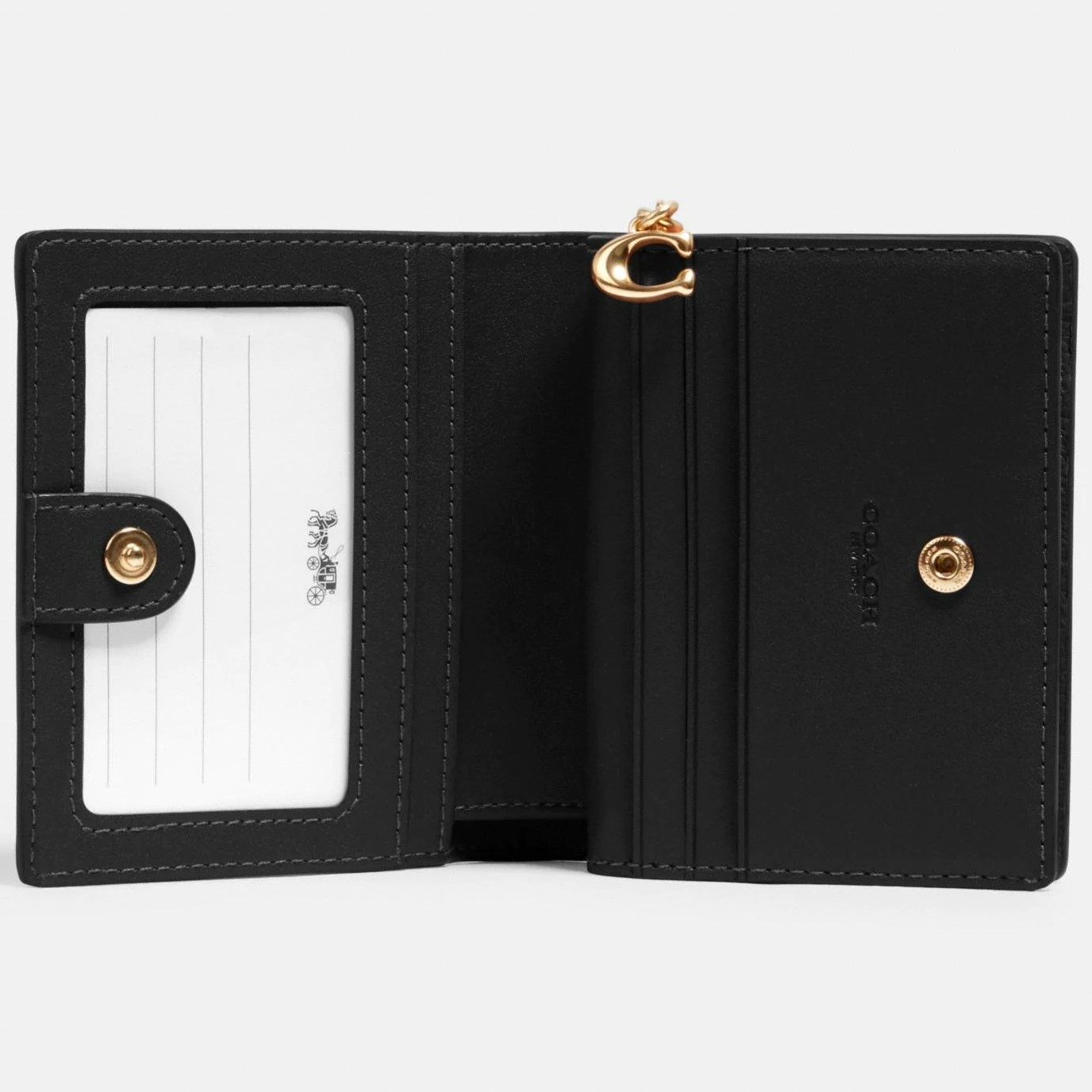 VÍ NGẮN COACH SMALL WALLET PEBBLE LEATHER SNAP WALLET 18