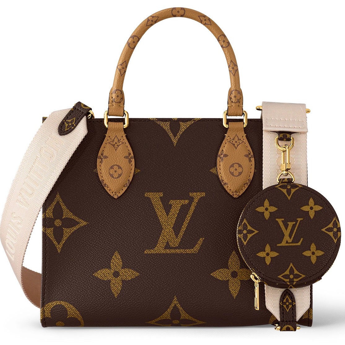 TÚI ĐEO CHÉO TOTE NỮ LV LOUIS VUITTON ONTHEGO PM TOTE BAG MONOGRAM REVERSE COATED CANVAS 10