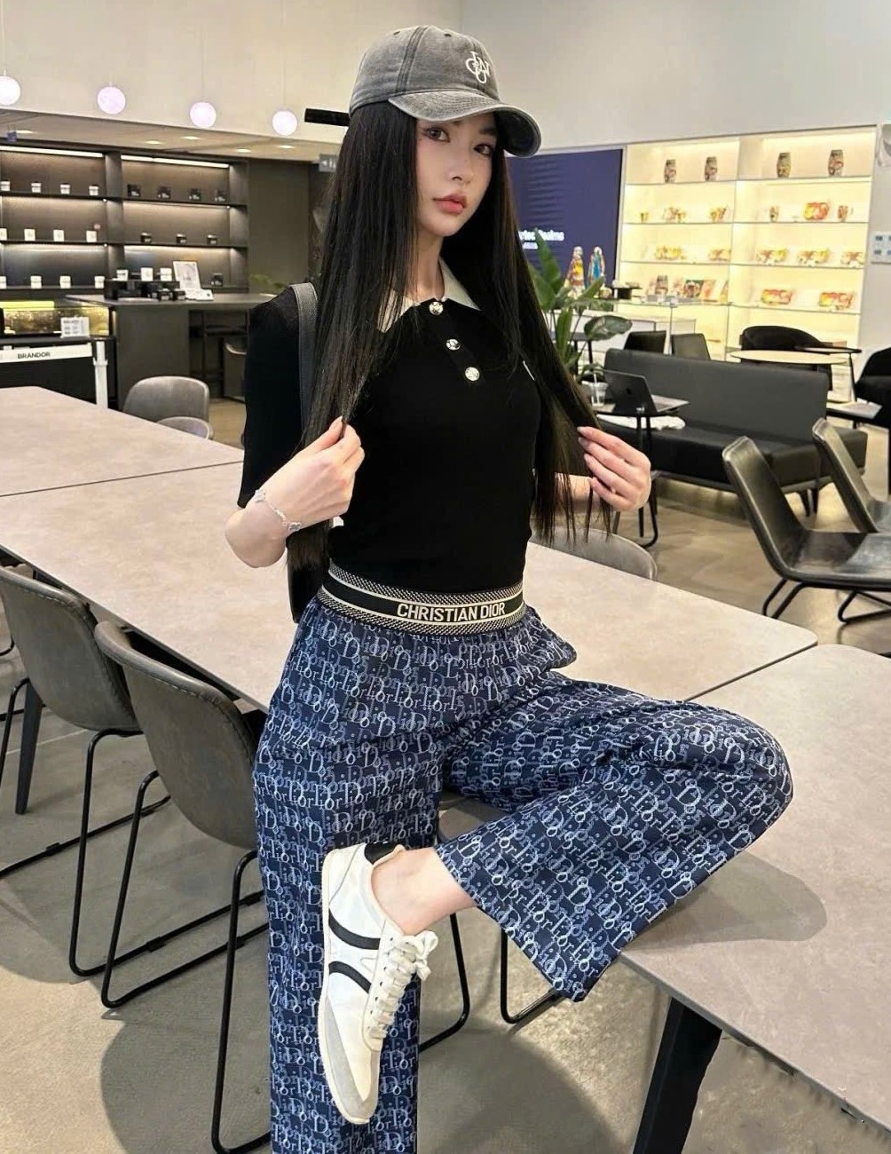 Quần dài thời trang suông nữ lưng thun Dior 7