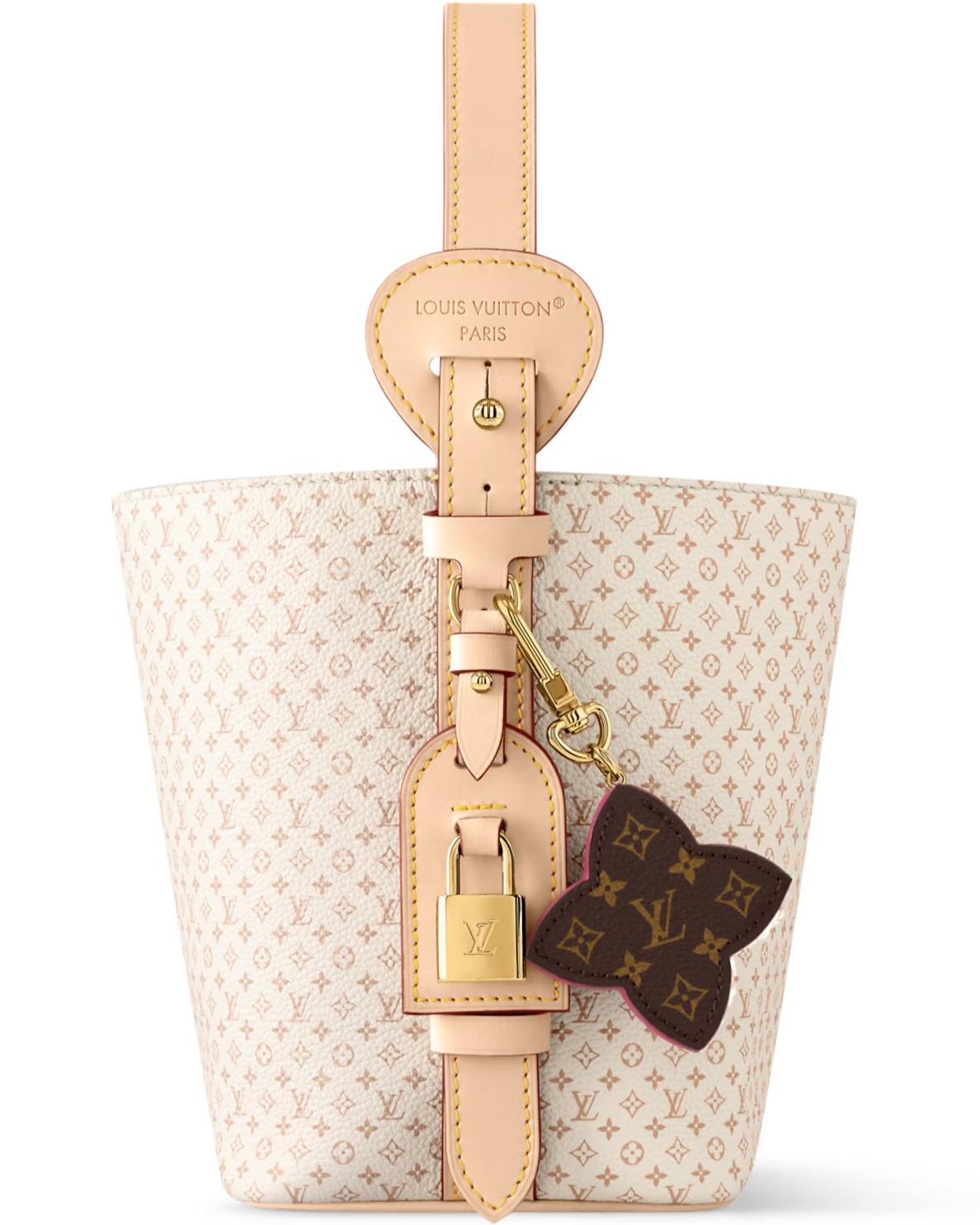 Túi LV kèm móc khóa hai mặt Louis Vuitton All In BB Giant Bloom Beige Dune 2