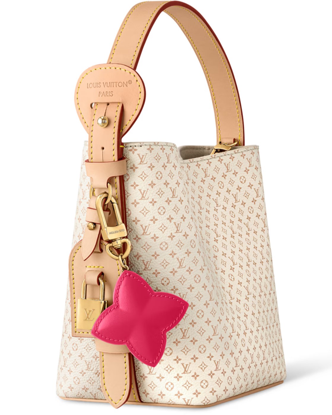 Túi LV kèm móc khóa hai mặt Louis Vuitton All In BB Giant Bloom Beige Dune 8