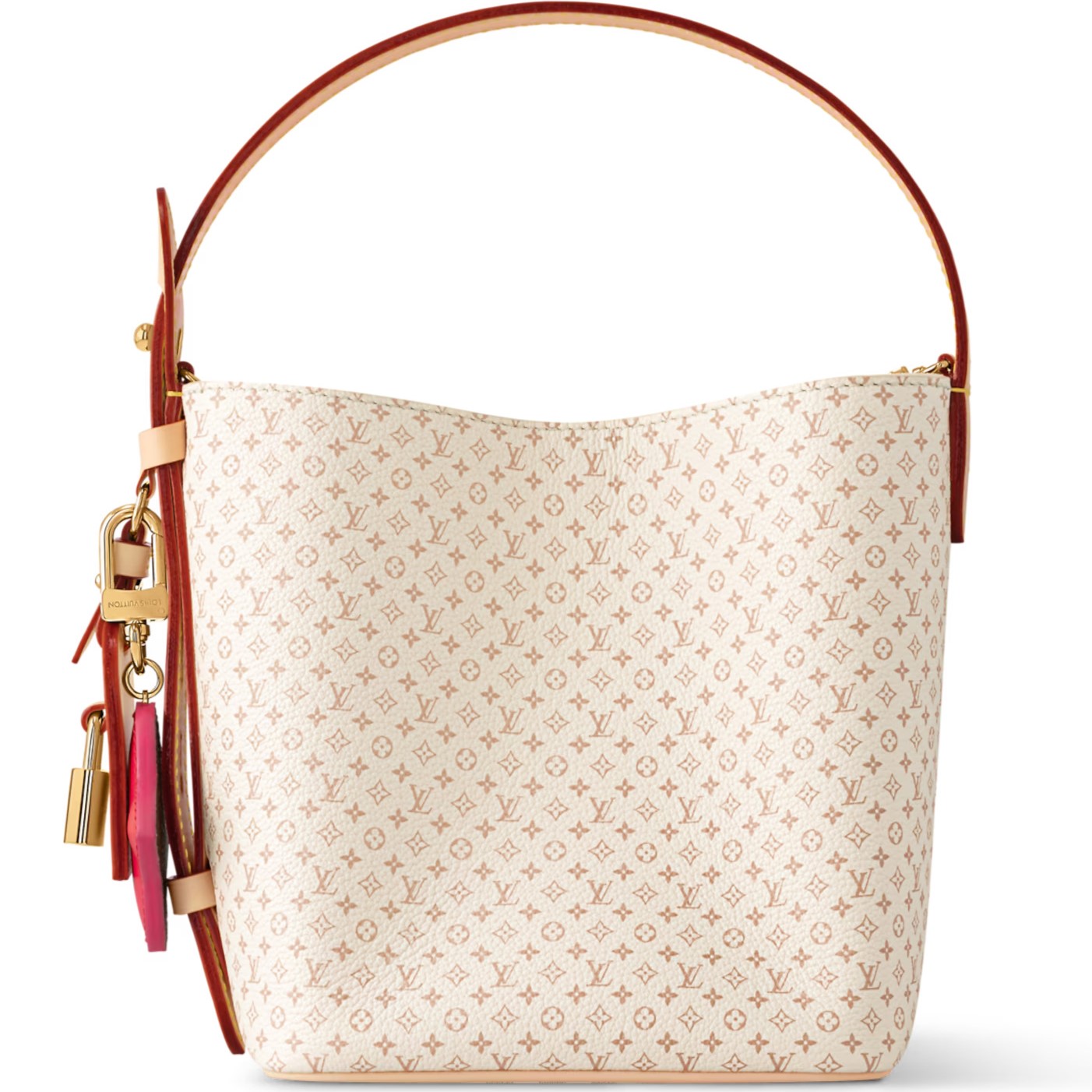 Túi LV kèm móc khóa hai mặt Louis Vuitton All In BB Giant Bloom Beige Dune 9