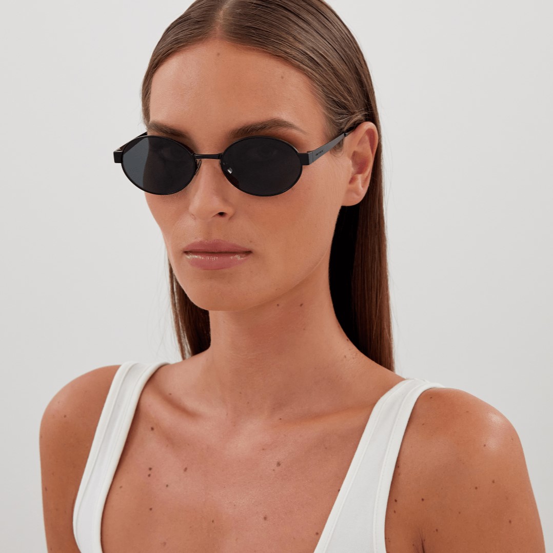 Mắt kính đen YSL Saint Laurent SL 692 Oval Sunglasses 10