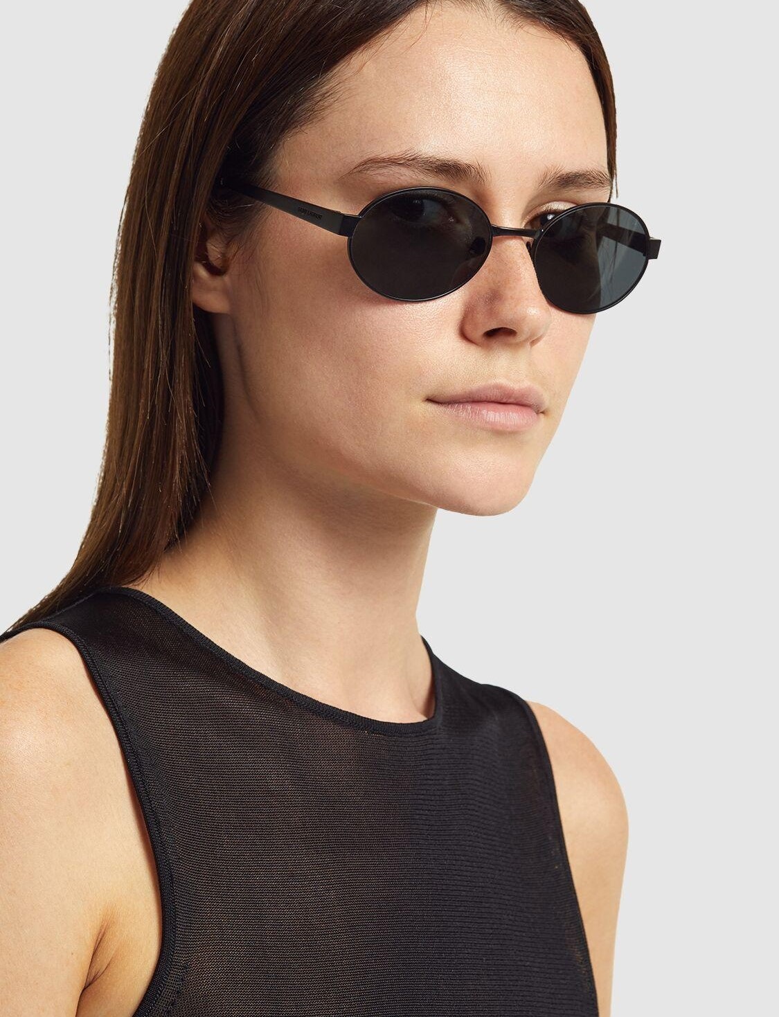 Mắt kính đen YSL Saint Laurent SL 692 Oval Sunglasses 11