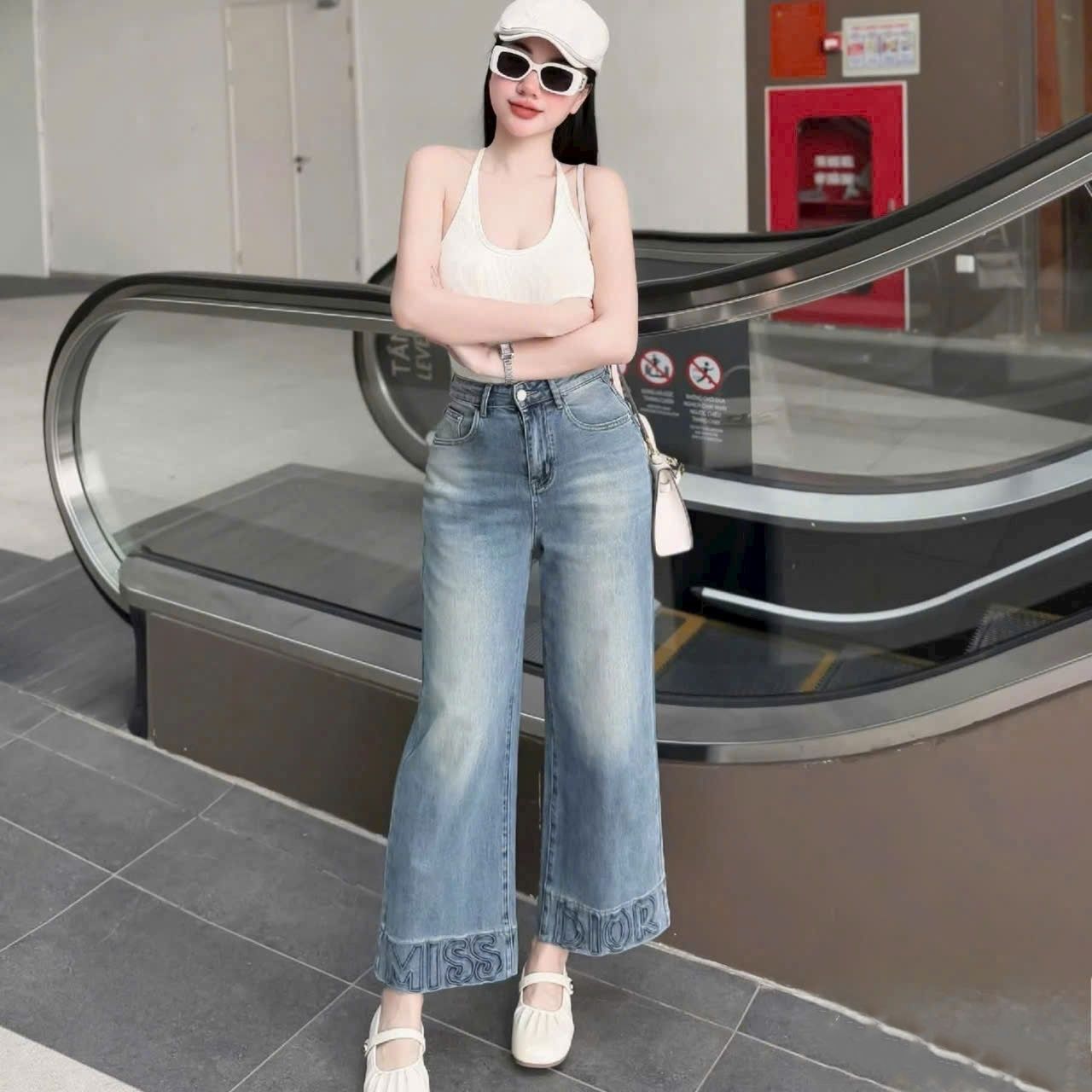 Quần jean suông Miss Dior 5