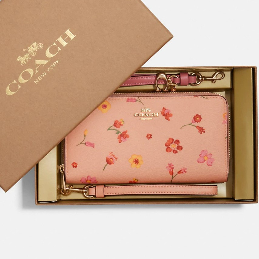 VÍ NỮ COACH BOXED LONG ZIP AROUND WALLET WITH MYSTICAL FLORAL PRINT 5