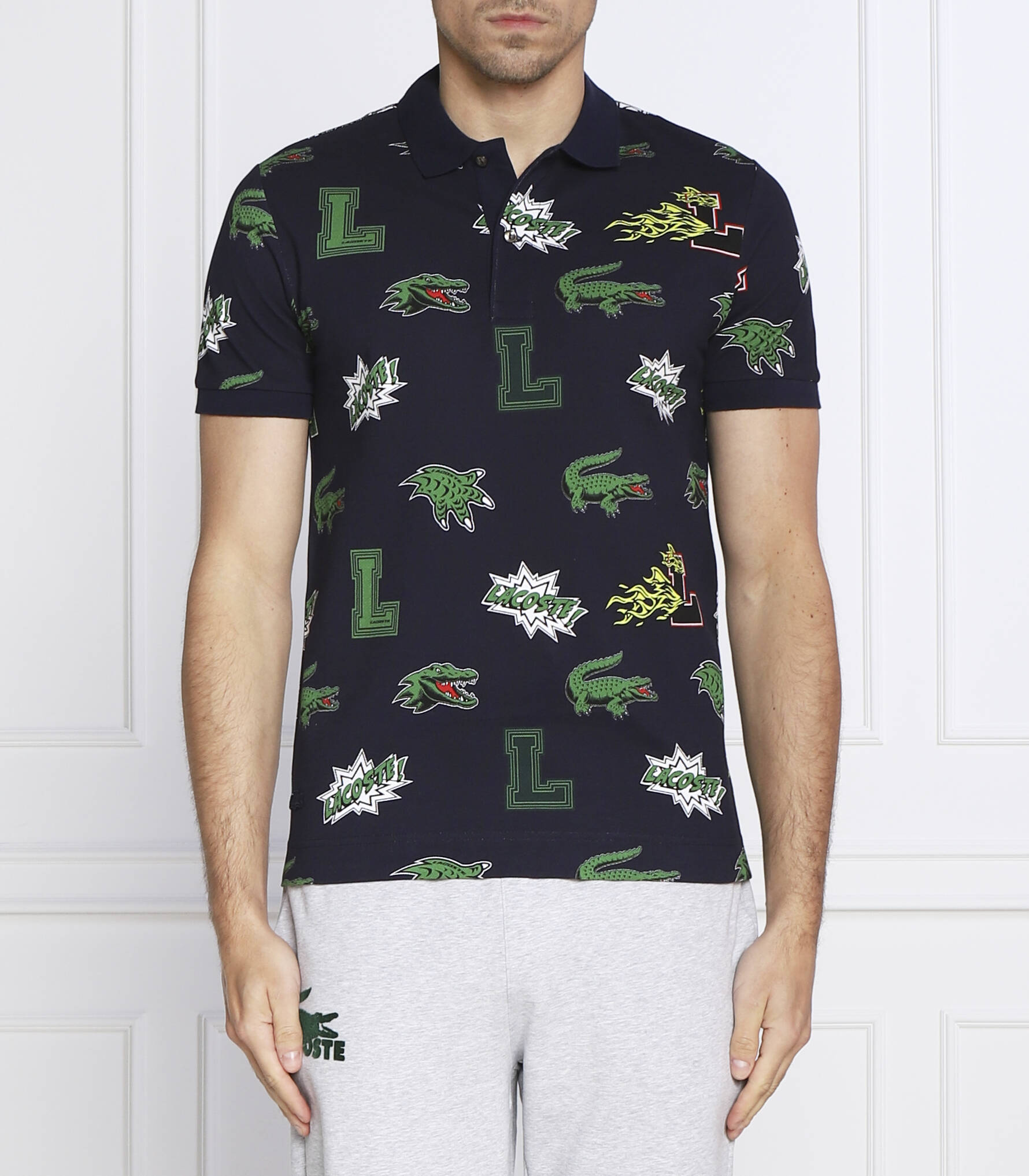Áo thun nam Lacoste Holiday Regular Fit Crocodile Print Navy Blue PH1464-QRN 1