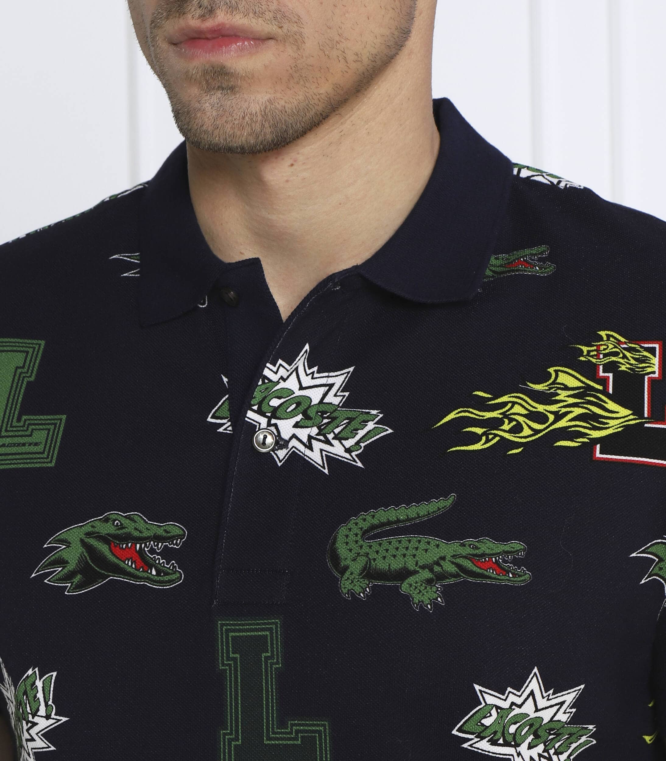 Áo thun nam Lacoste Holiday Regular Fit Crocodile Print Navy Blue PH1464-QRN 2