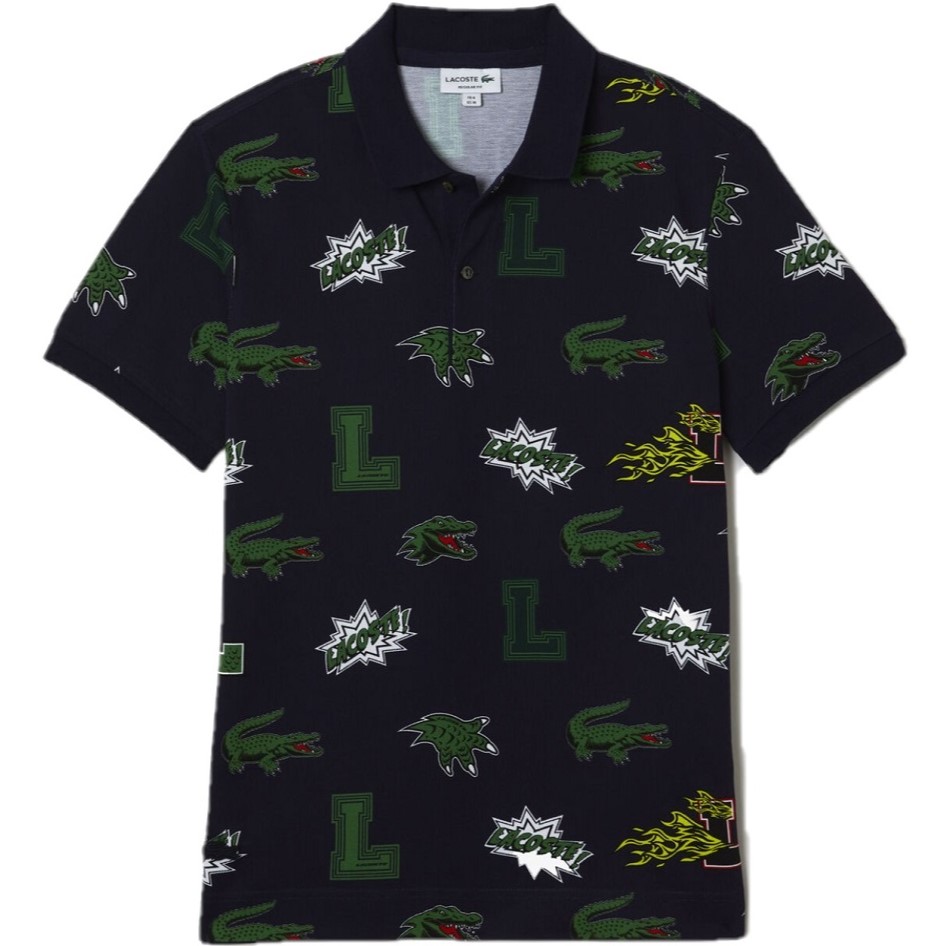 Áo thun nam Lacoste Holiday Regular Fit Crocodile Print Navy Blue PH1464-QRN 3