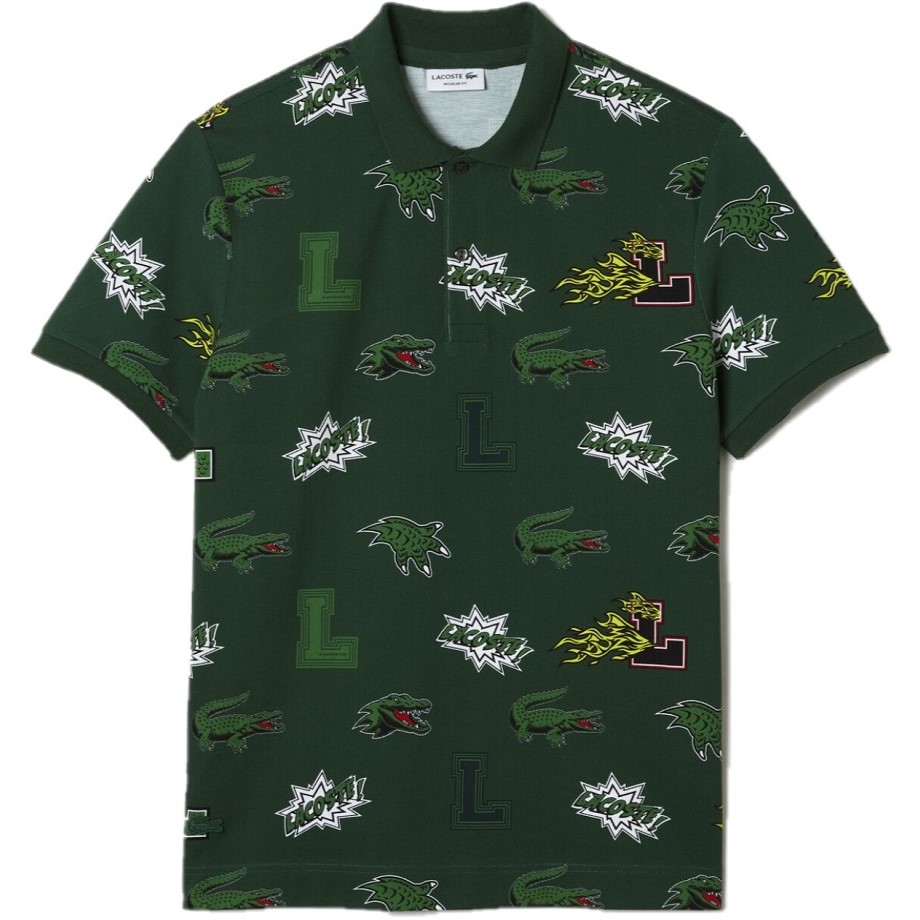 Áo thun nam Lacoste Holiday Regular Fit Crocodile Print Green PH1464-PZ1 1