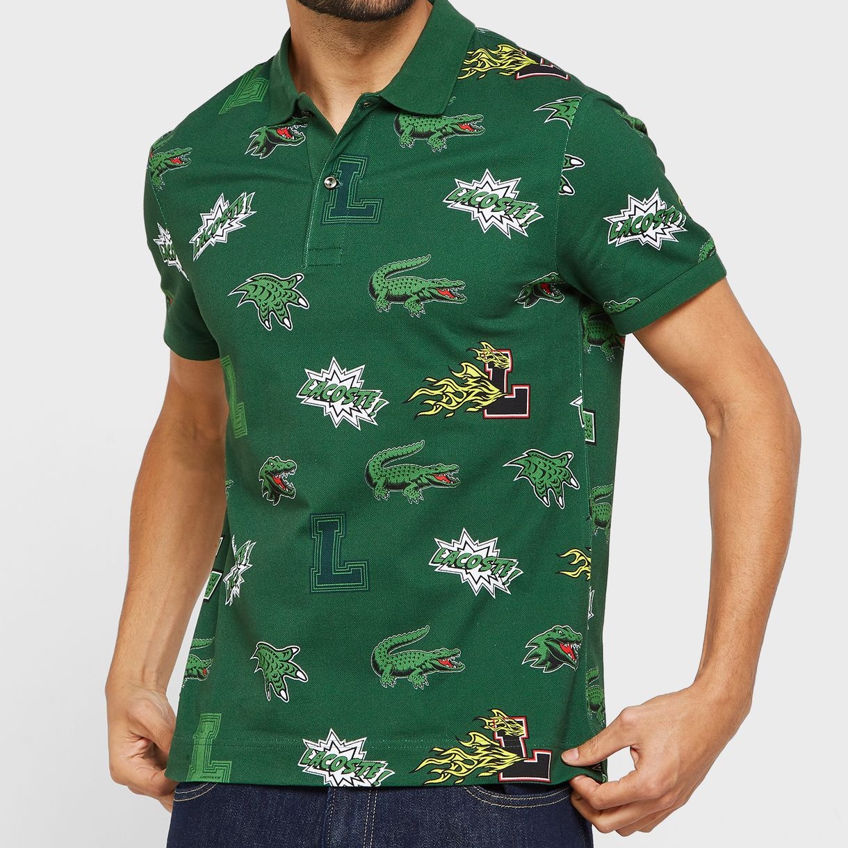 Áo thun nam Lacoste Holiday Regular Fit Crocodile Print Green PH1464-PZ1 3