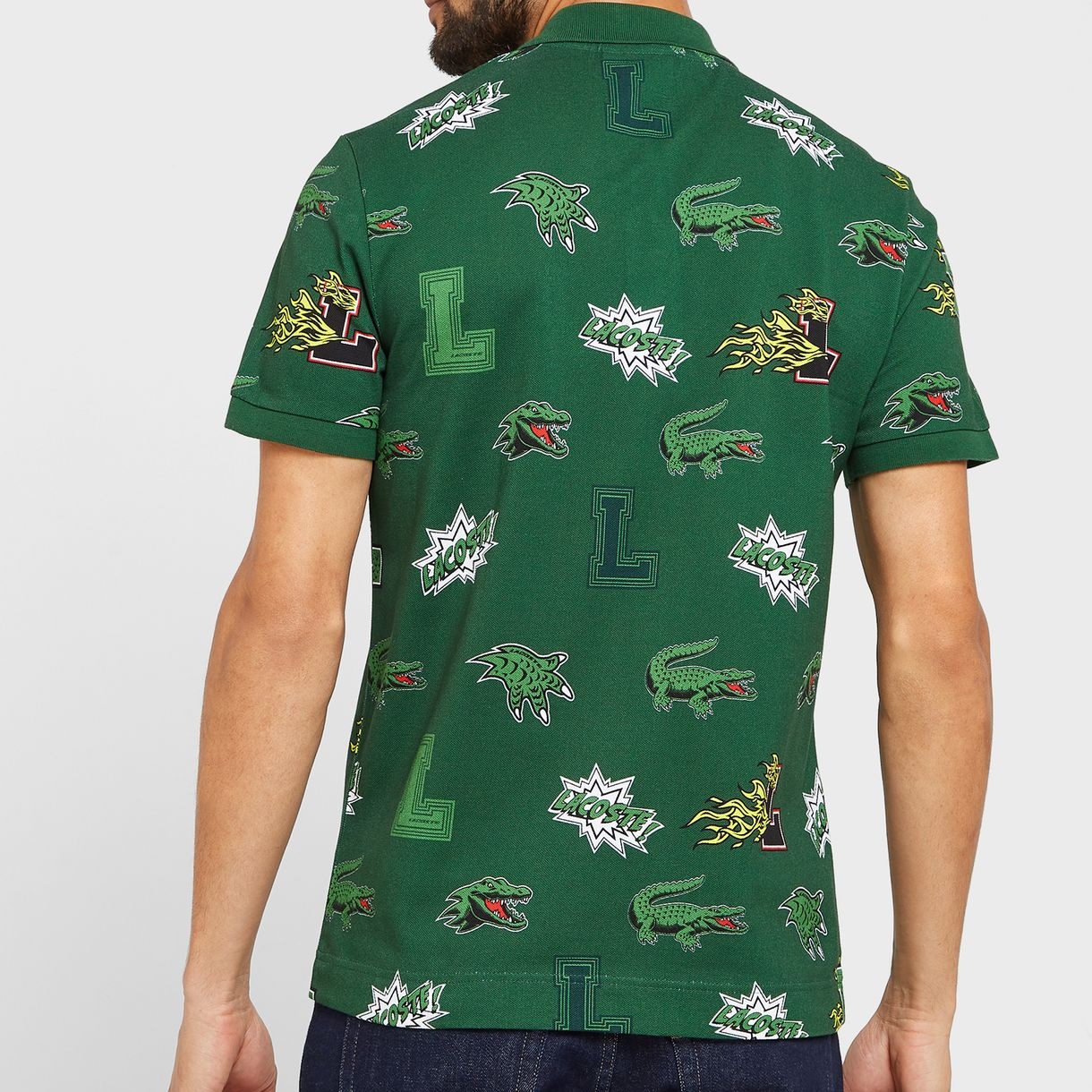 Áo thun nam Lacoste Holiday Regular Fit Crocodile Print Green PH1464-PZ1 5